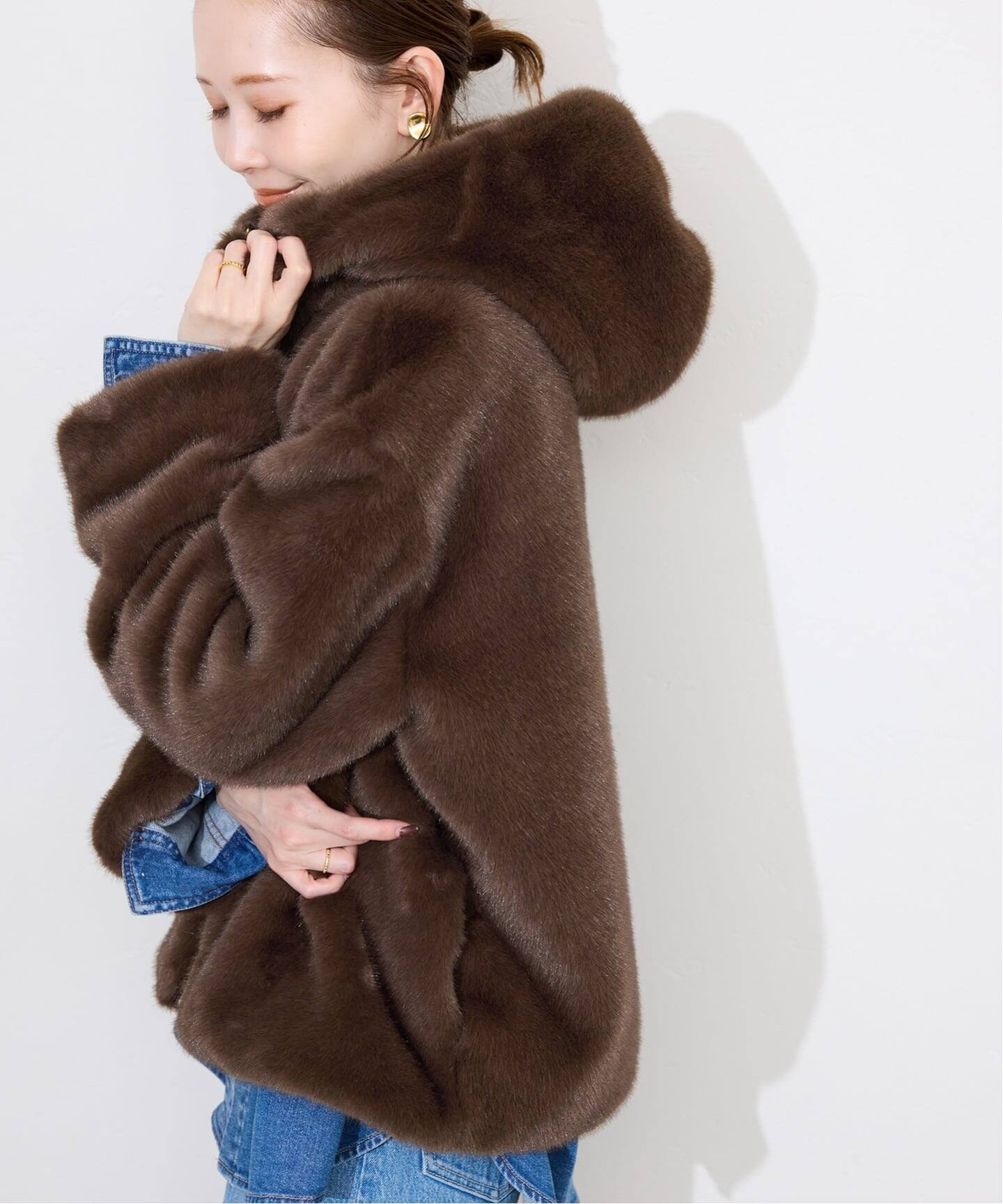 FAKEファーフードブルゾン（その他ブルゾン／アウター）｜SLOBE IENA