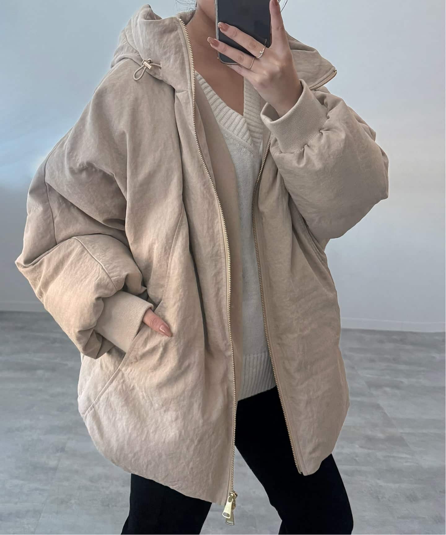 中綿ボリュームフードブルゾン（中綿・キルティング）｜SLOBE IENA