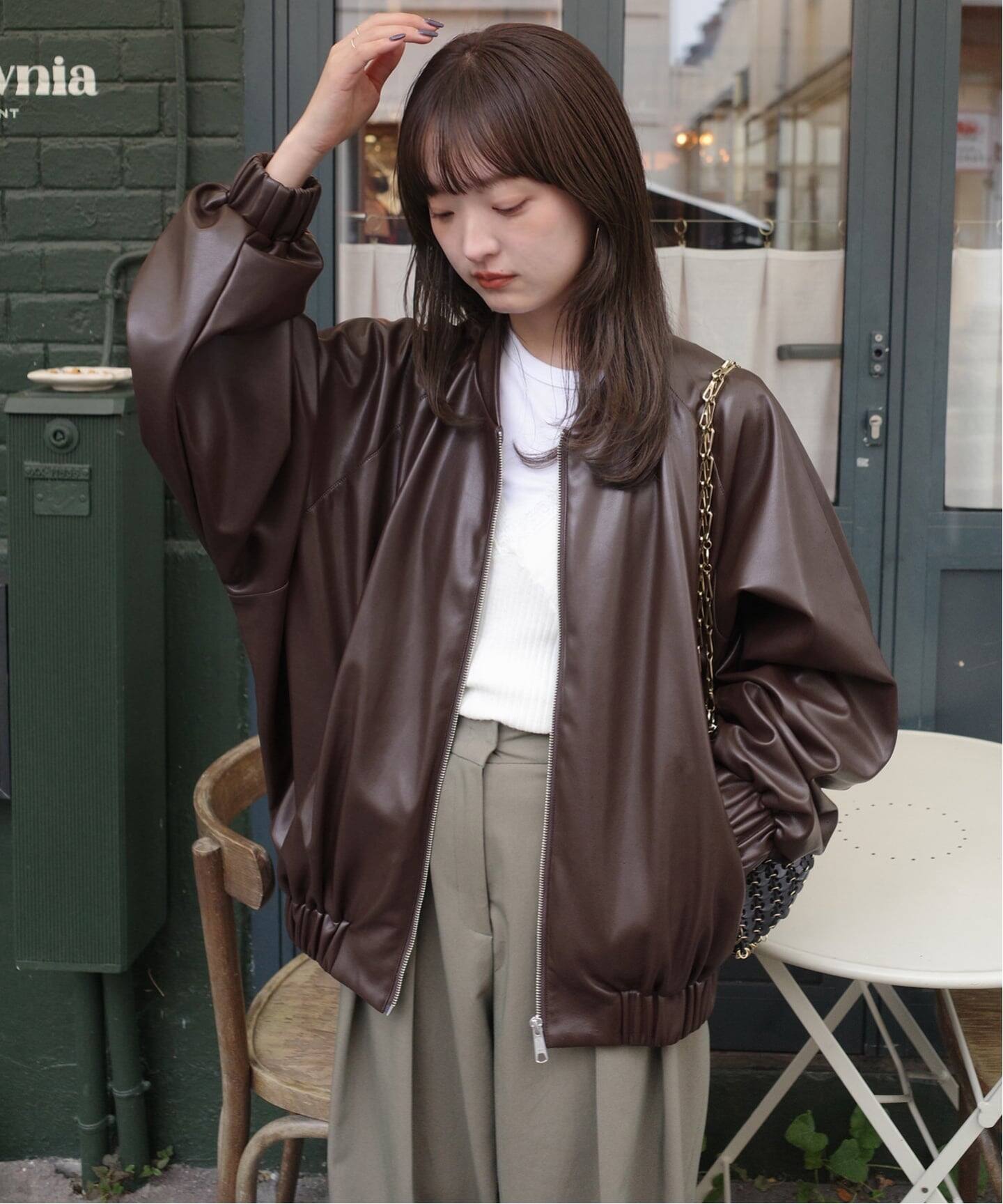 LANCER/ランサー SLOBE別注 フェイクレザーブルゾン（その他ブルゾン