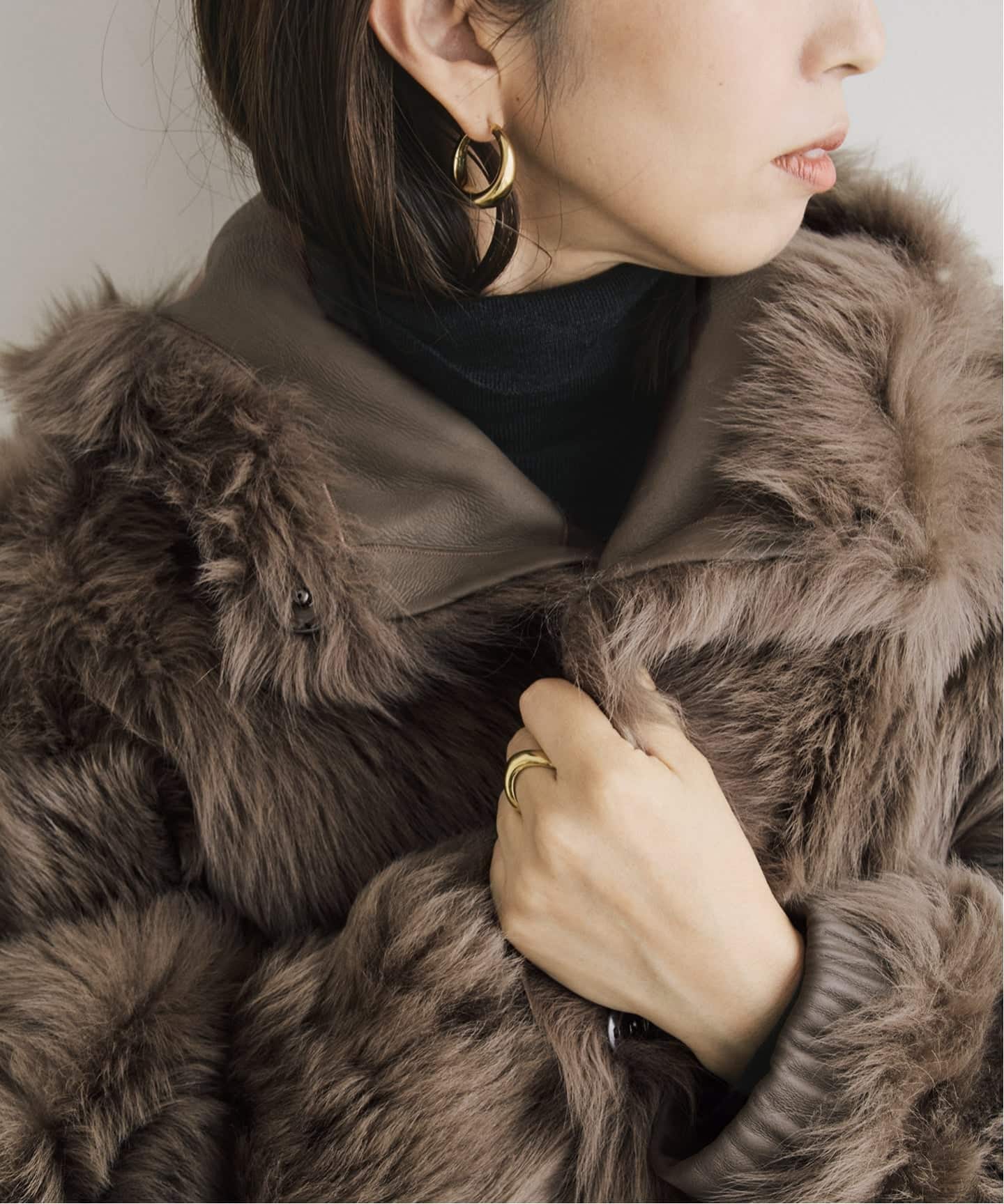 BLANCHA ブランカ HOODIE ブルゾン 25061-3 01（ムートンコート