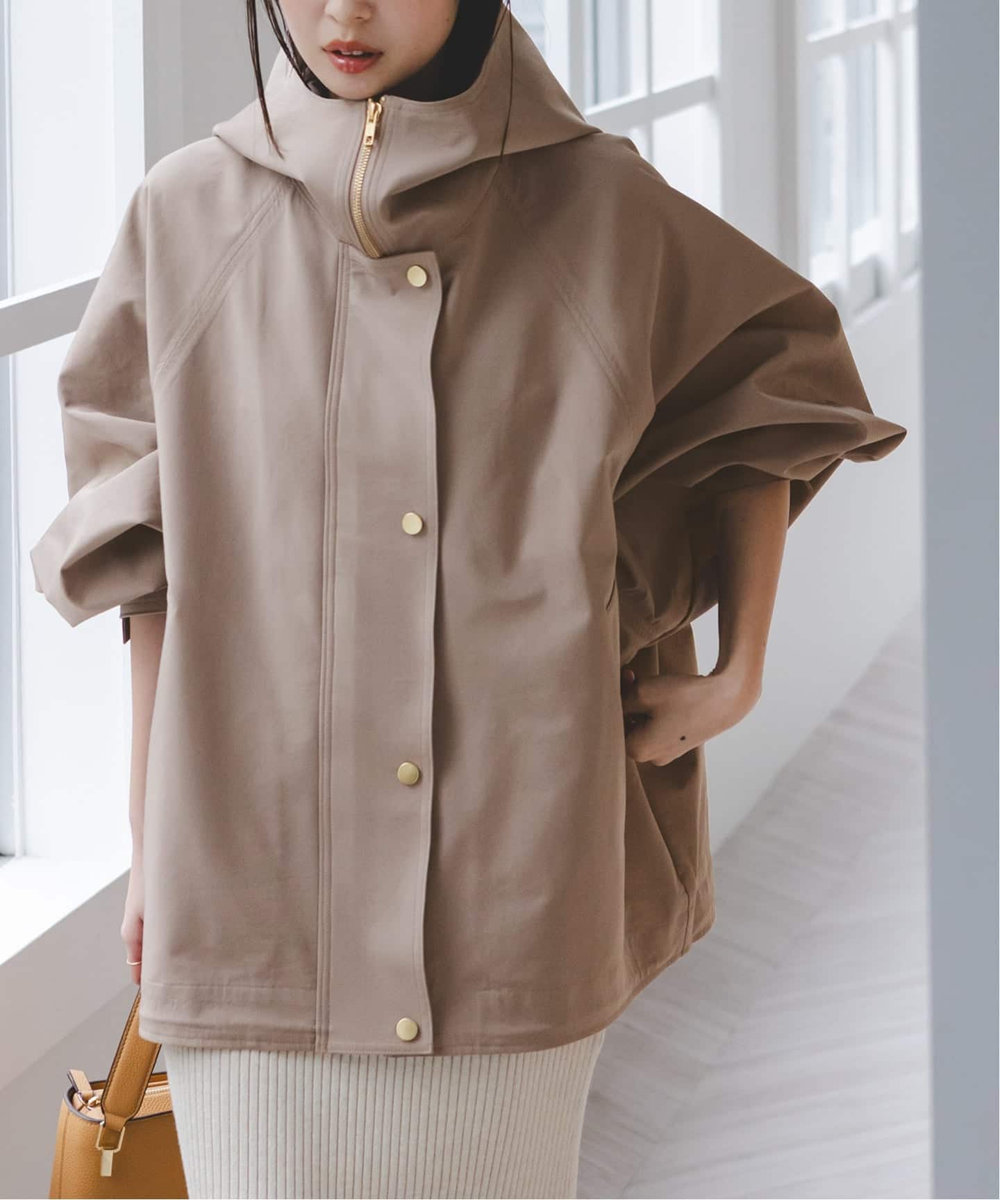 追加》ハイツイストダブルクロスフーディブルゾン（フードコート