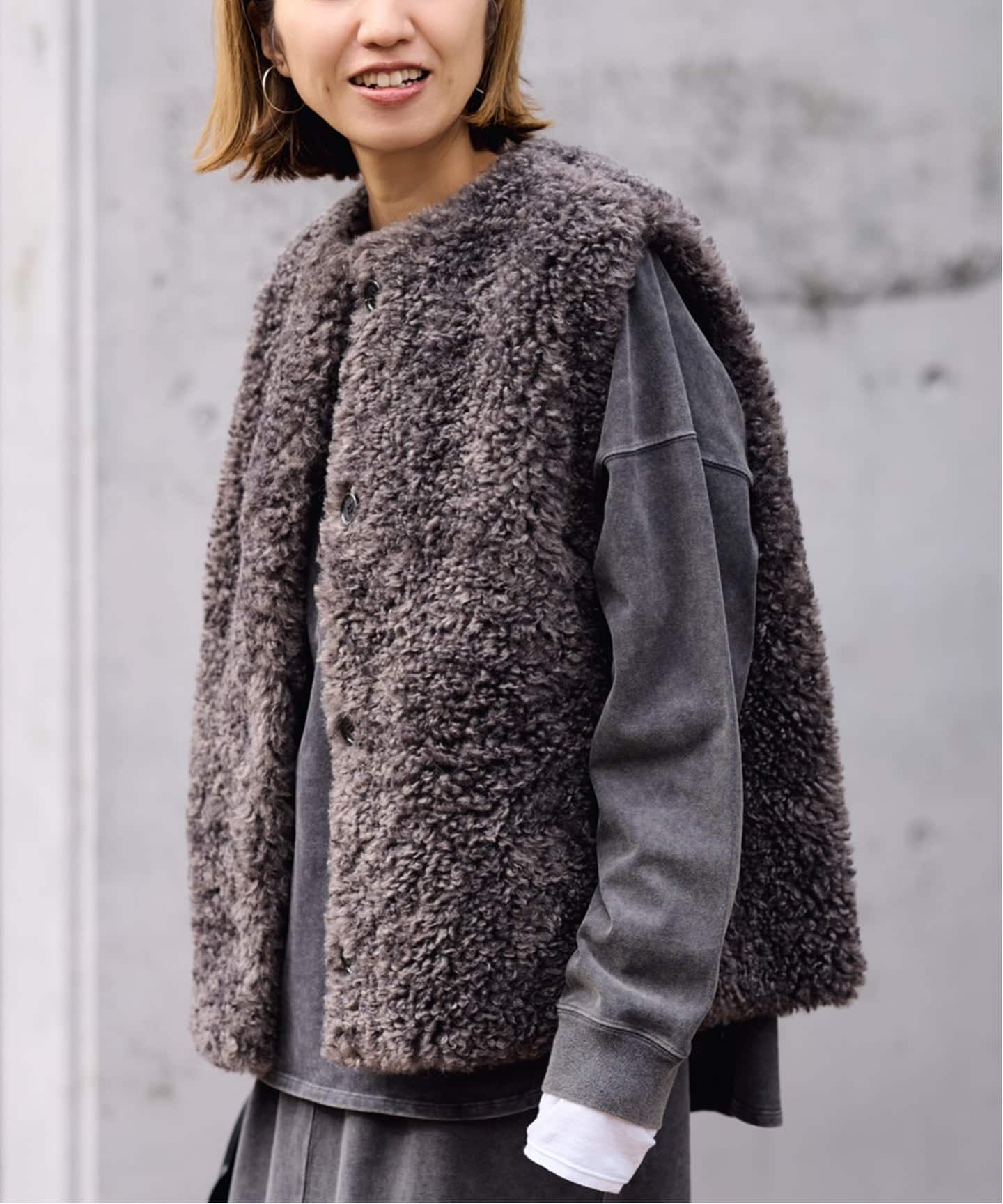 ≪追加≫フェイクファーベスト（ベスト）｜FRAMeWORK（フレームワーク