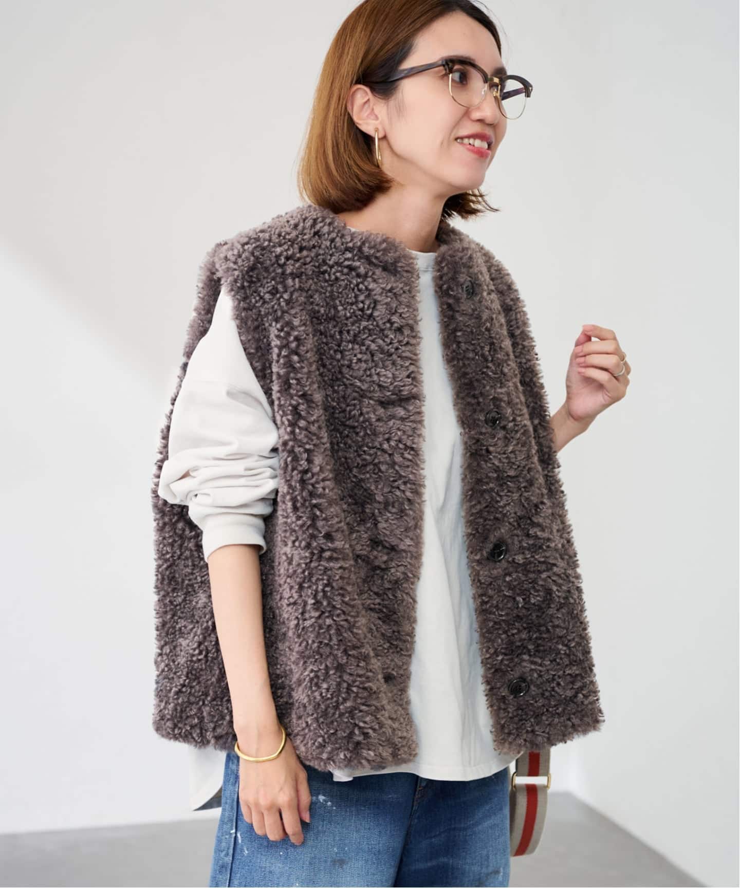 ≪追加≫フェイクファーベスト（ベスト）｜FRAMeWORK（フレームワーク