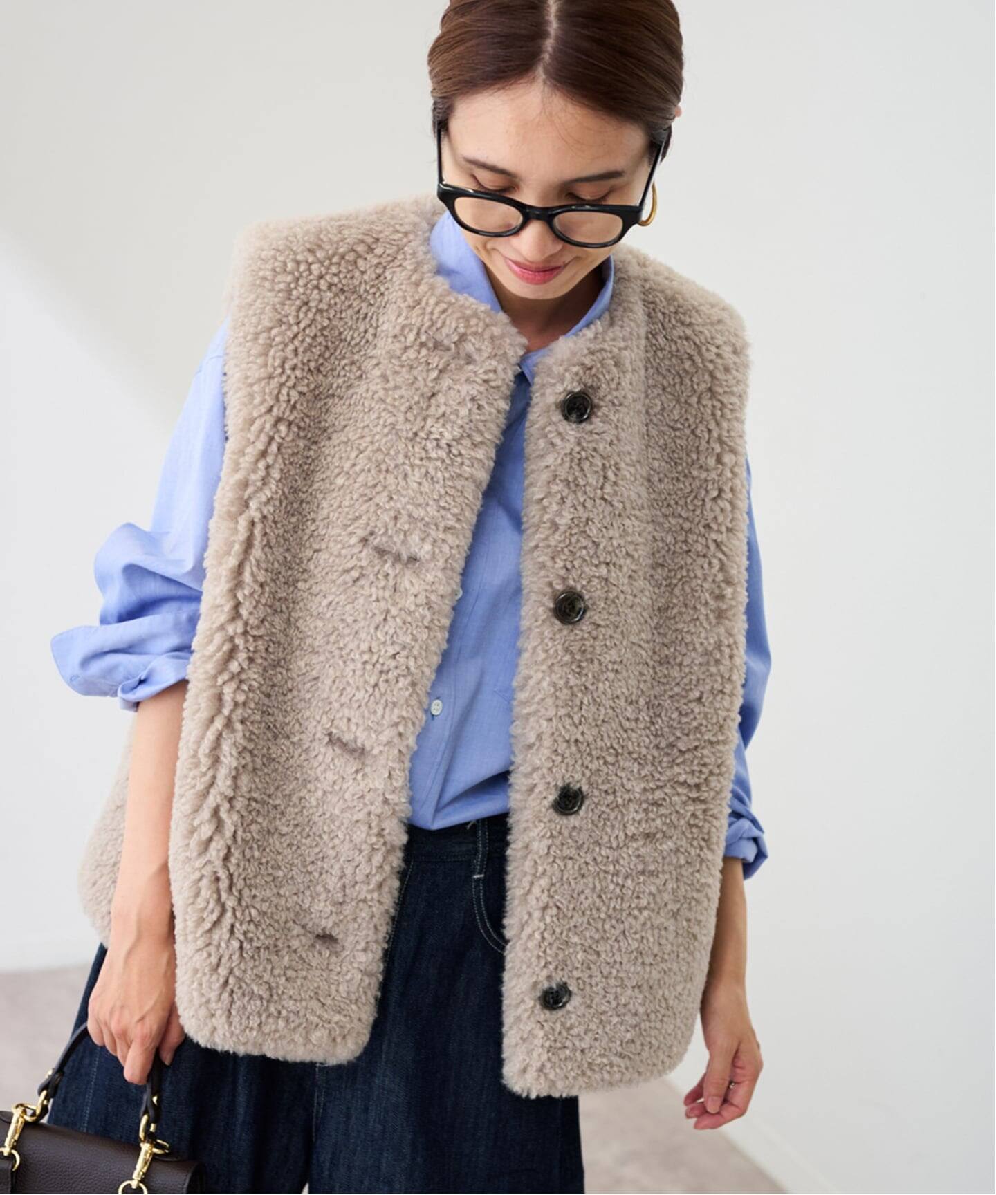 ≪追加≫フェイクファーベスト（ベスト）｜FRAMeWORK（フレームワーク