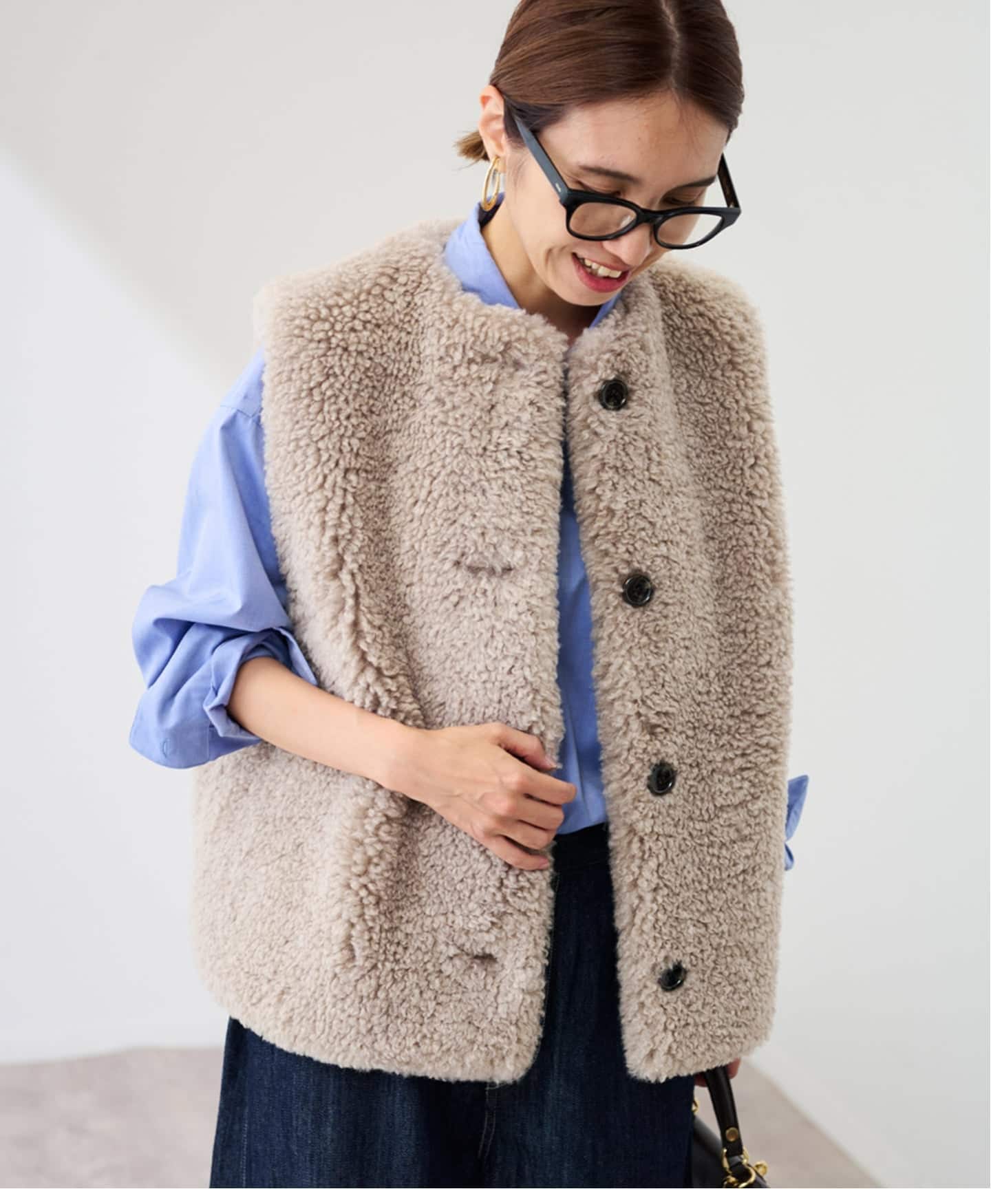 ≪追加≫フェイクファーベスト（ベスト）｜FRAMeWORK（フレームワーク