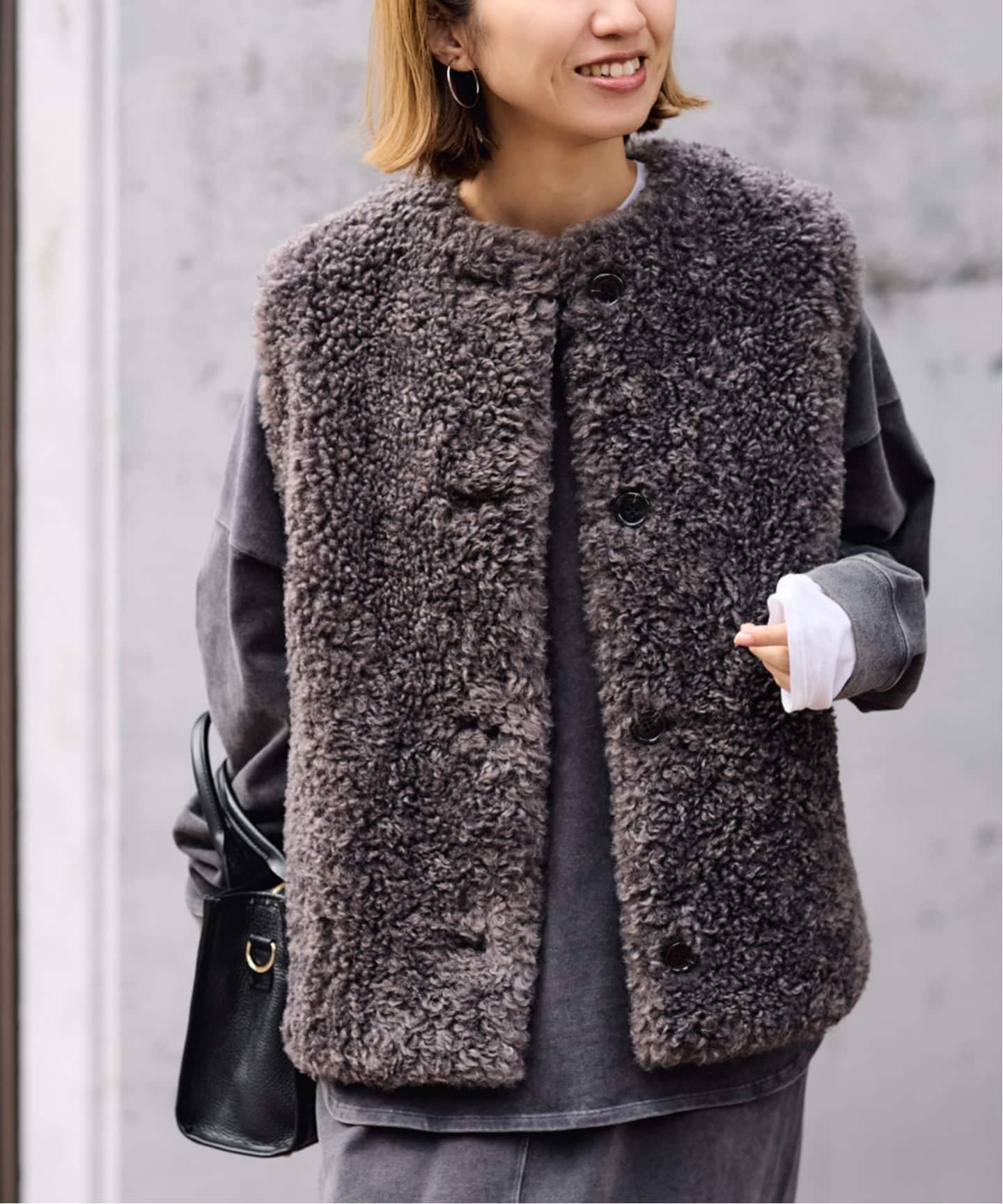 ≪追加≫フェイクファーベスト（ベスト）｜FRAMeWORK（フレームワーク