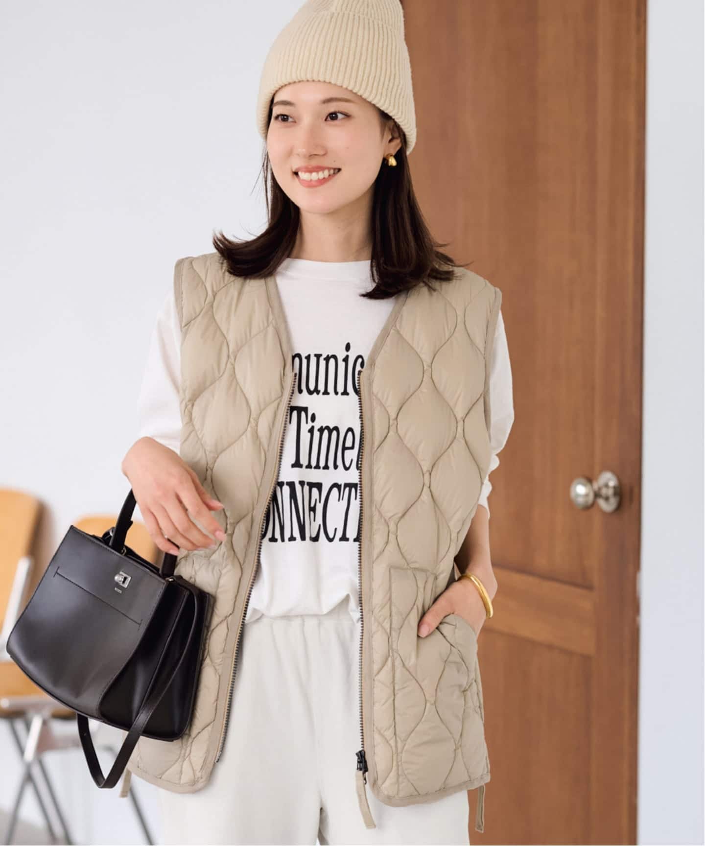 TAION/タイオン MILITARY V NECK WZIPダウンベスト（ダウン・中綿