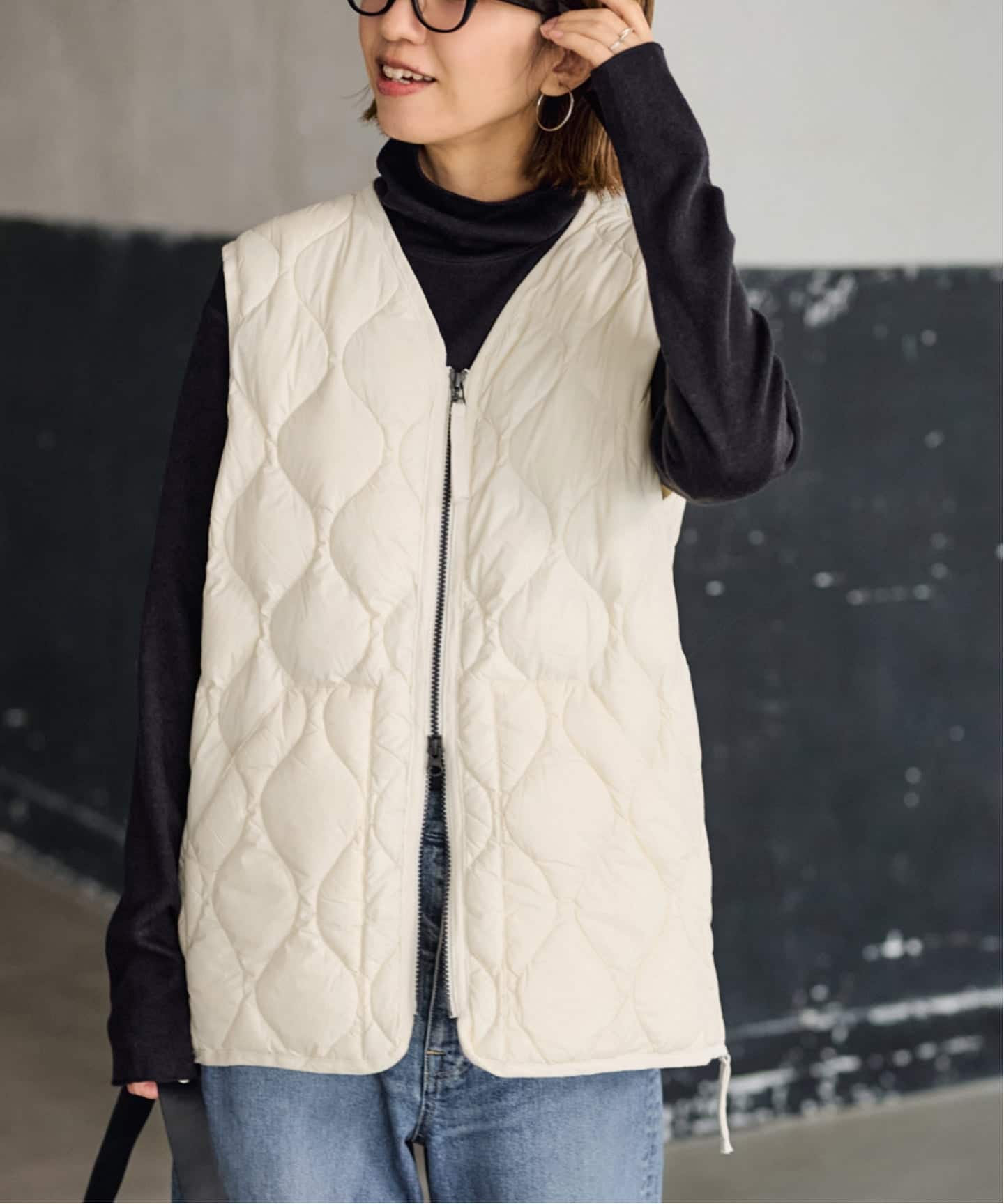 TAION/タイオン MILITARY V NECK WZIPダウンベスト（ダウン・中綿