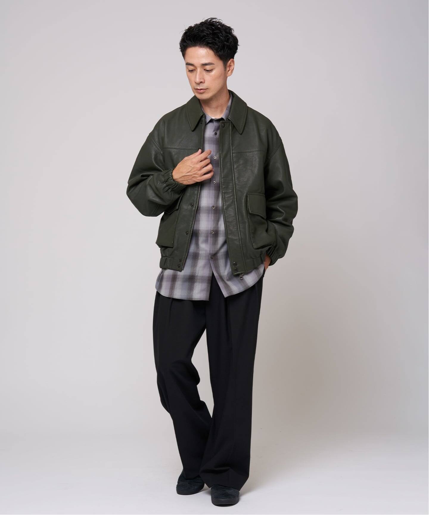 A2 レザーショートブルゾン（レザージャケット）｜EDIFICE