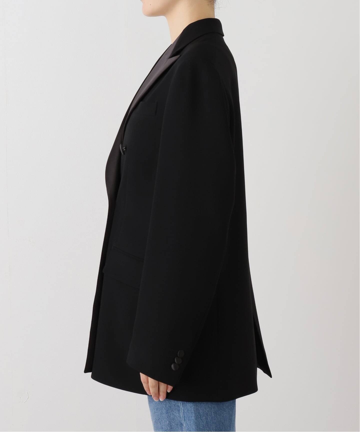 トリアセジョーゼット タキシードジャケット（テーラードジャケット