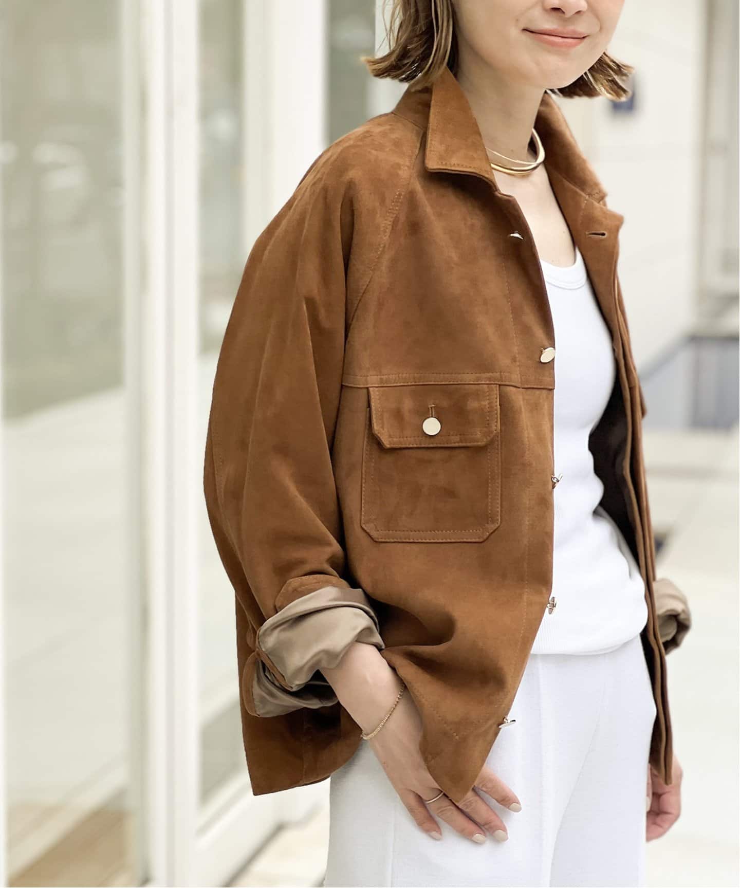 CINQUANTA/チンクアンタ】スエードブルゾン（レザージャケット