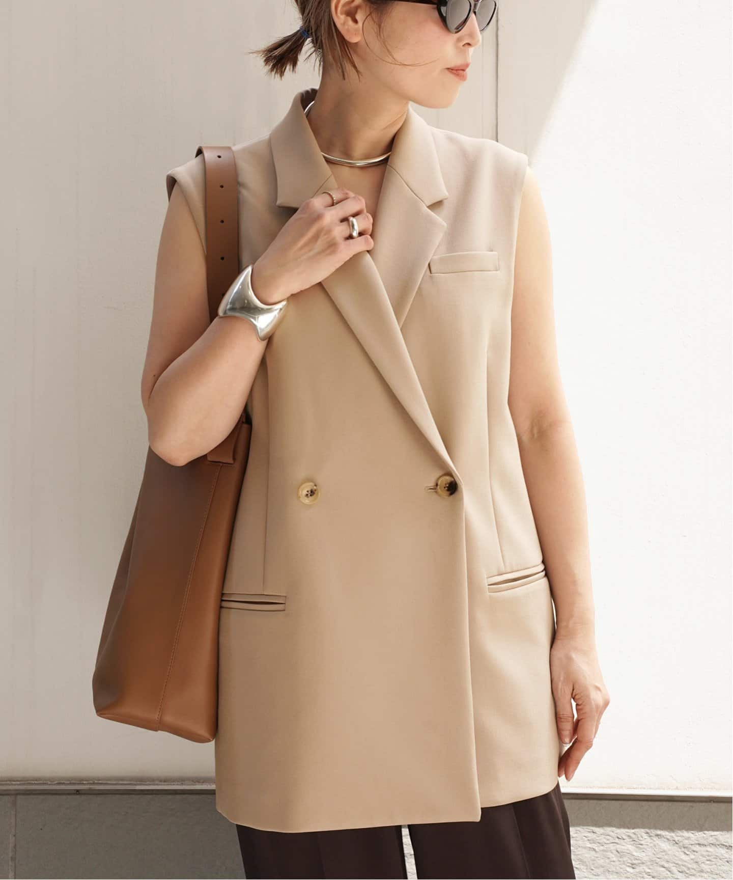 Wクロス ロングベスト（ジレ）｜Deuxieme Classe（ドゥーズィエム