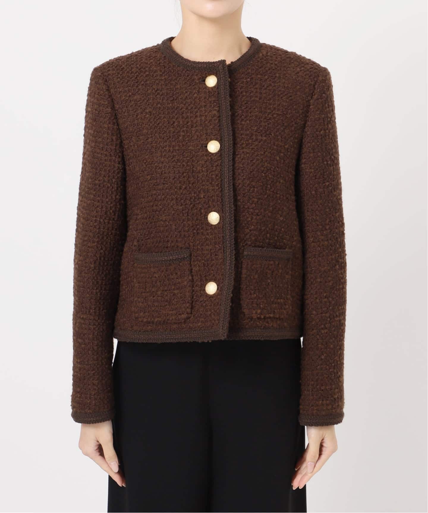 Tweed ブレザー 2（ノーカラージャケット）｜Deuxieme Classe