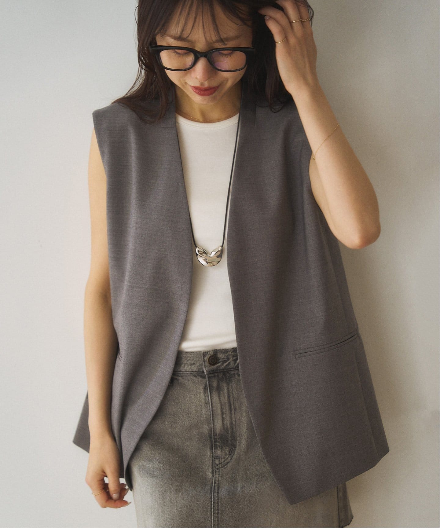 一部カラー有楽町店・WEB限定追加》calla lily ジレ（ジレ）｜Plage