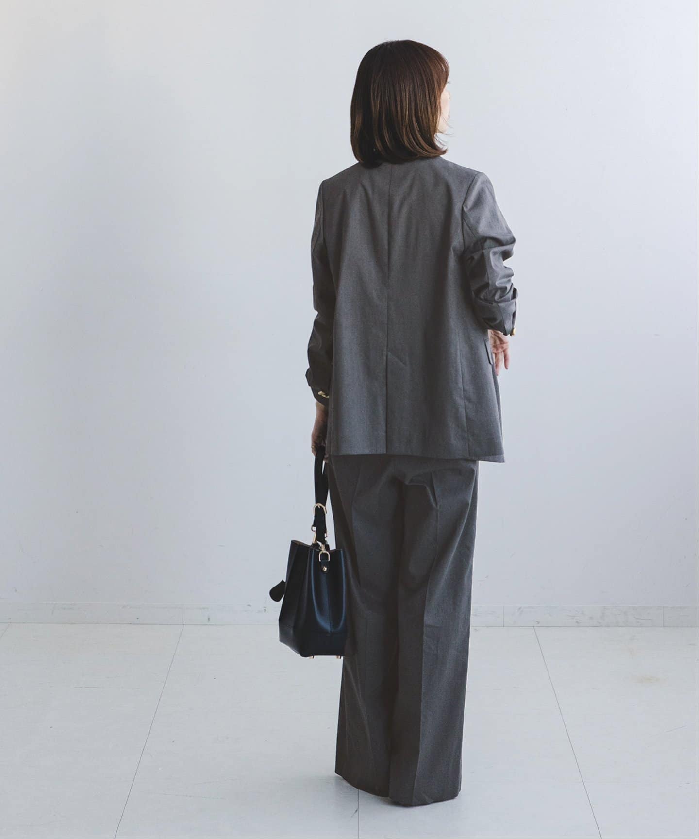 追加》麻ストレッチピークドラペルダブルジャケット（テーラード