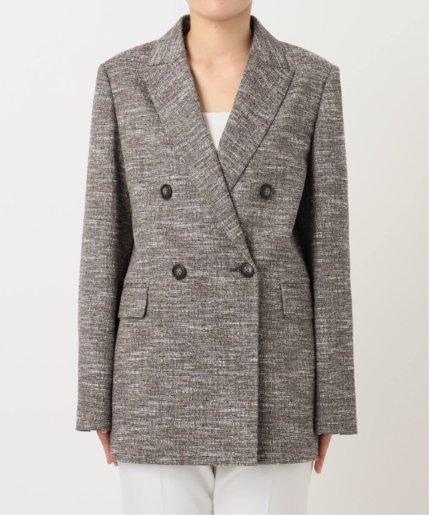 ライトツイードピークドラペルジャケット（テーラードジャケット