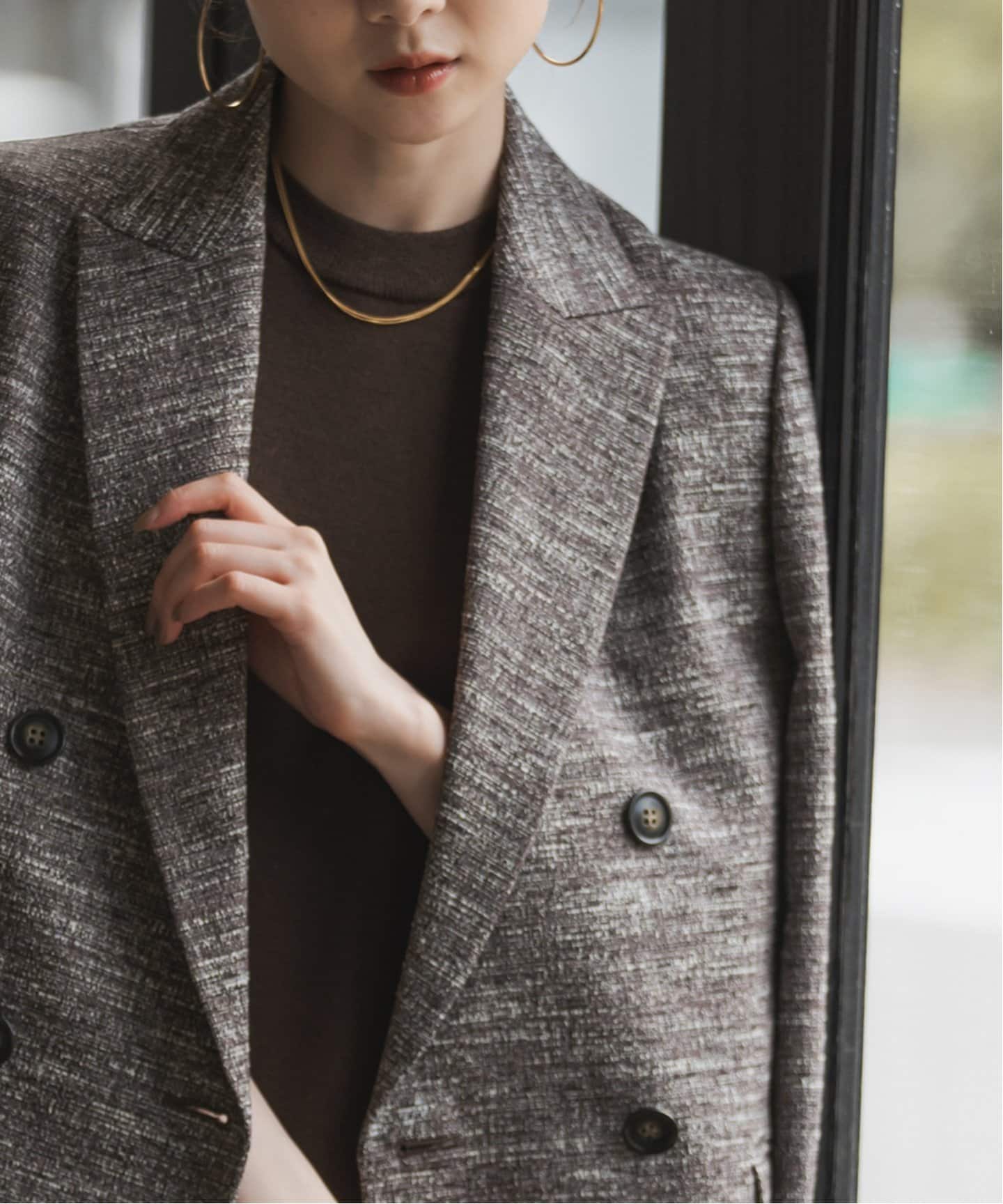 ライトツイードピークドラペルジャケット（テーラードジャケット