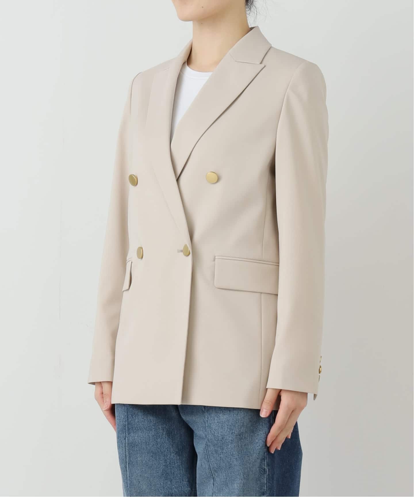 エステルツイルピークドラペルジャケット（テーラードジャケット