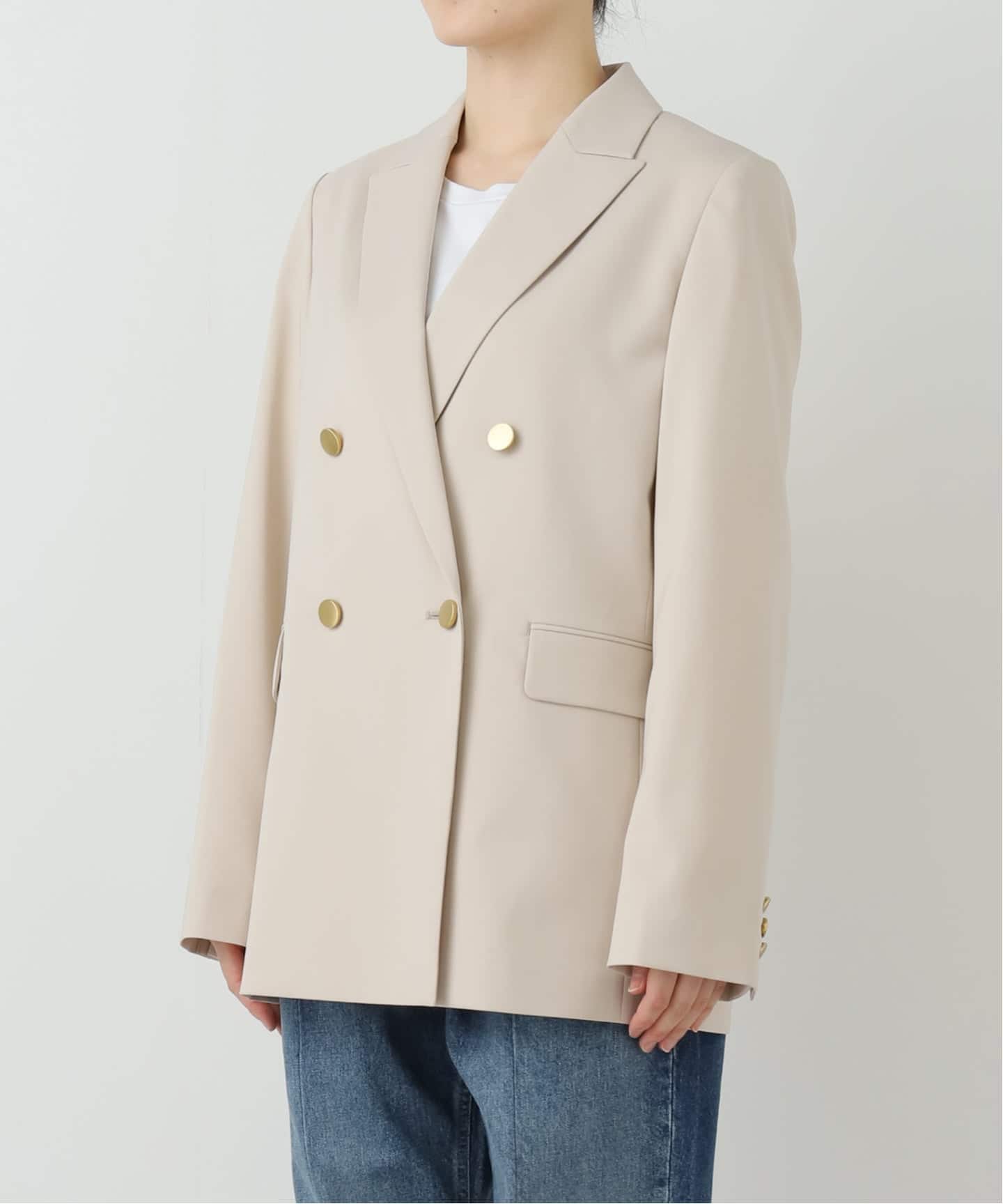 エステルツイルピークドラペルジャケット（テーラードジャケット