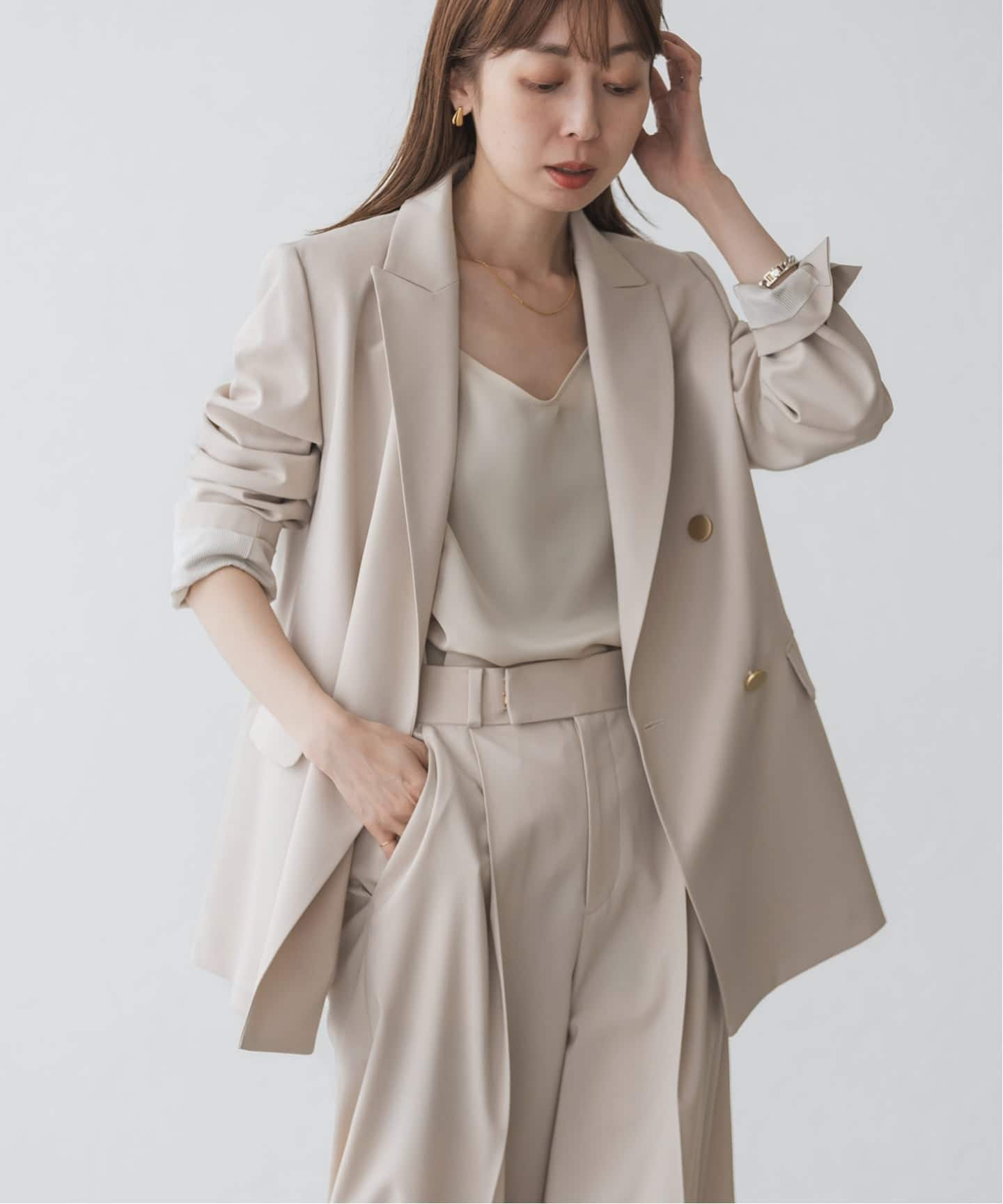 エステルツイルピークドラペルジャケット（テーラードジャケット