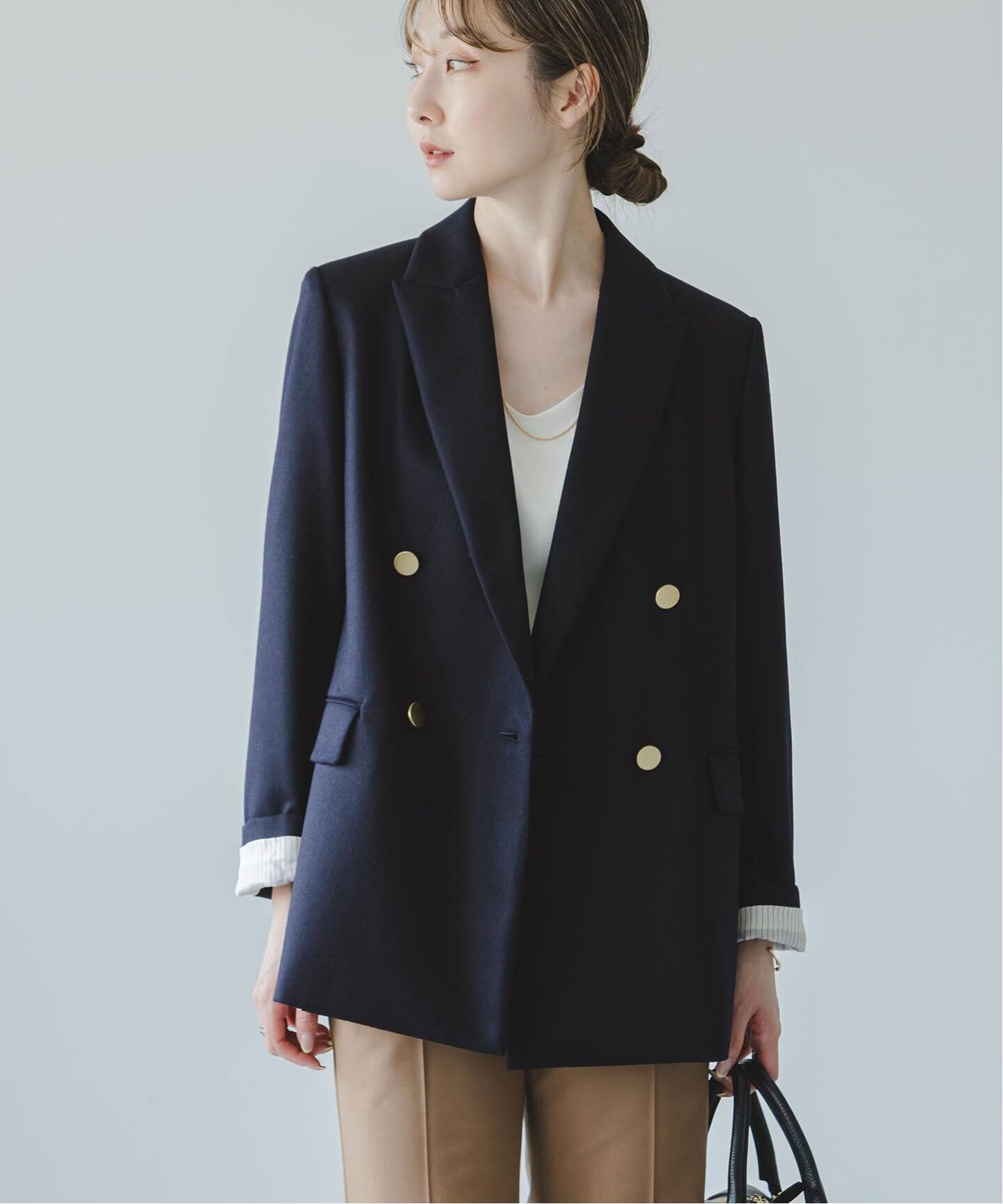 追加》《WEB・一部店舗カラー》ウールフラノピークドラペルジャケット