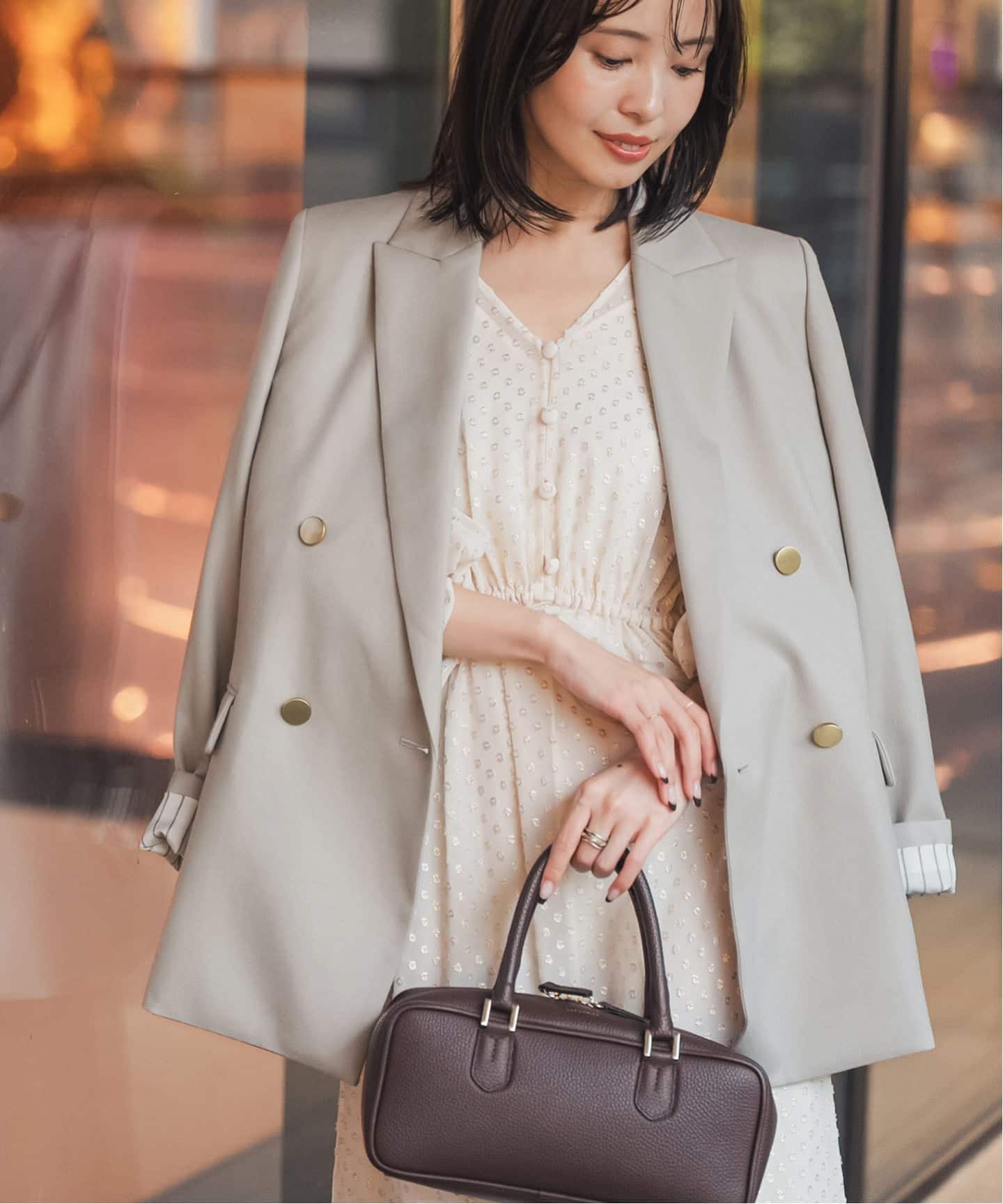 追加》《WEB・一部店舗カラー》ウールフラノピークドラペルジャケット