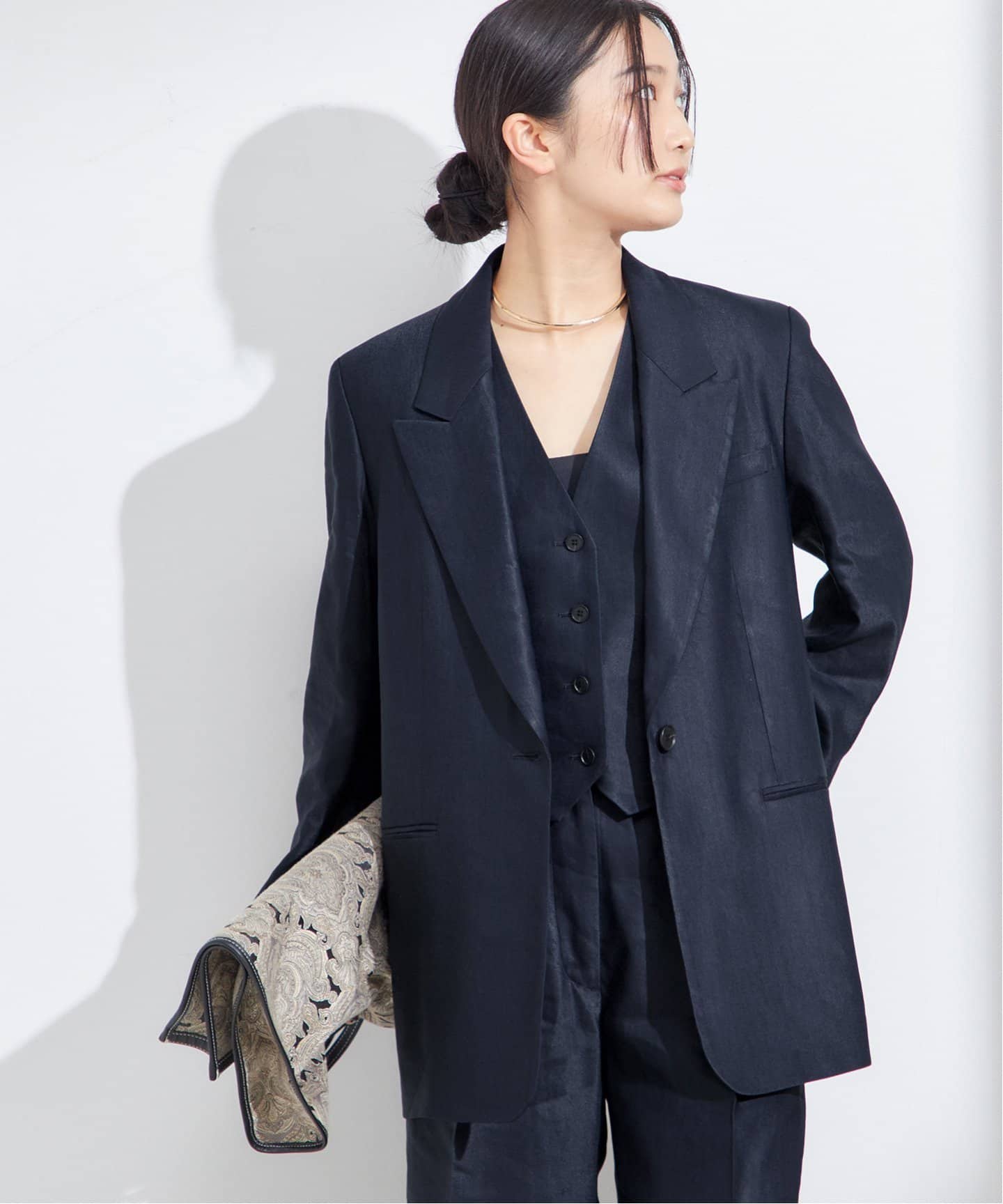 NALYA リネン/チェックジャケット（テーラードジャケット）｜JOURNAL