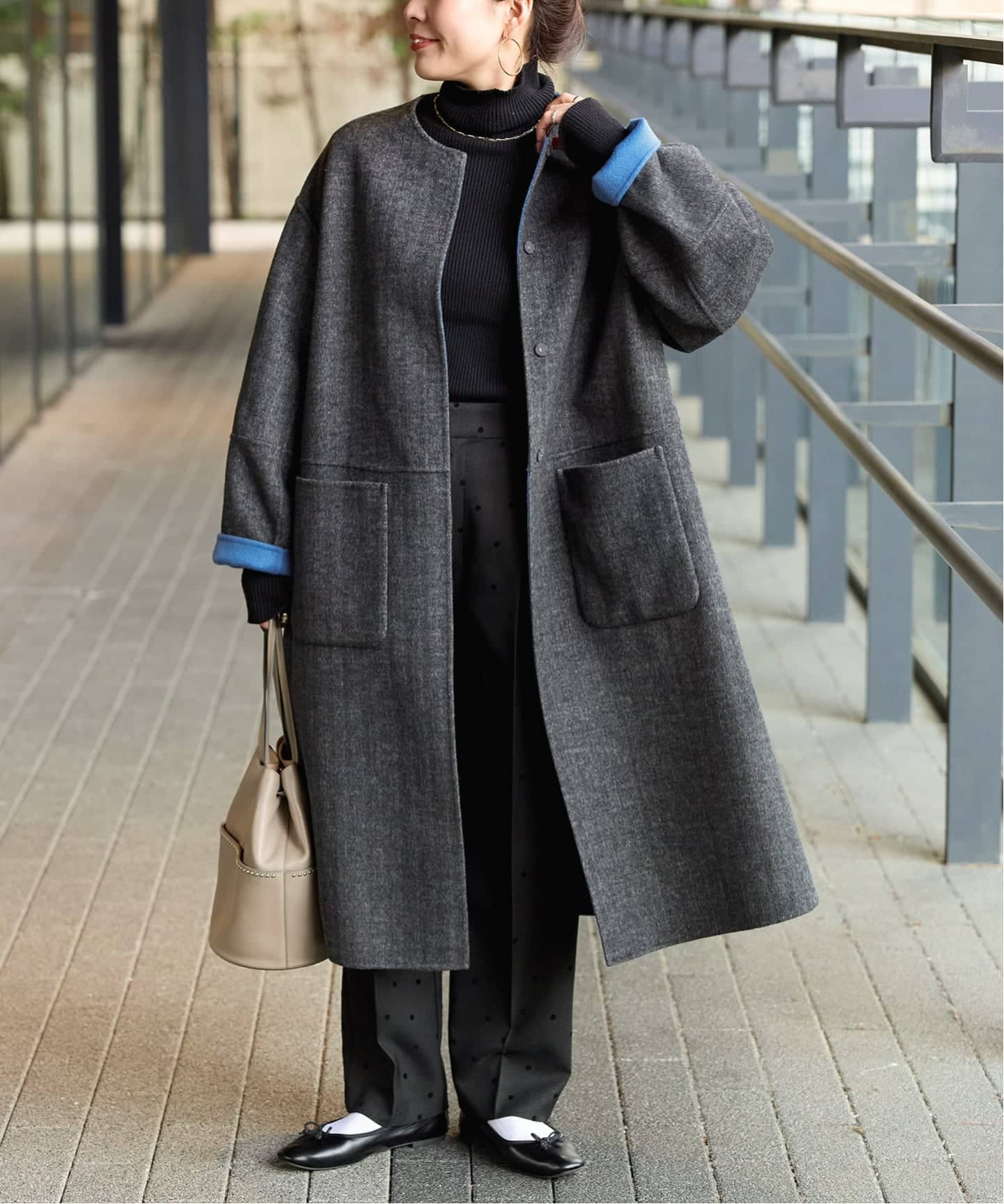 追加》S120ブレンドリバーシブルコート（ノーカラーコート）｜B.C