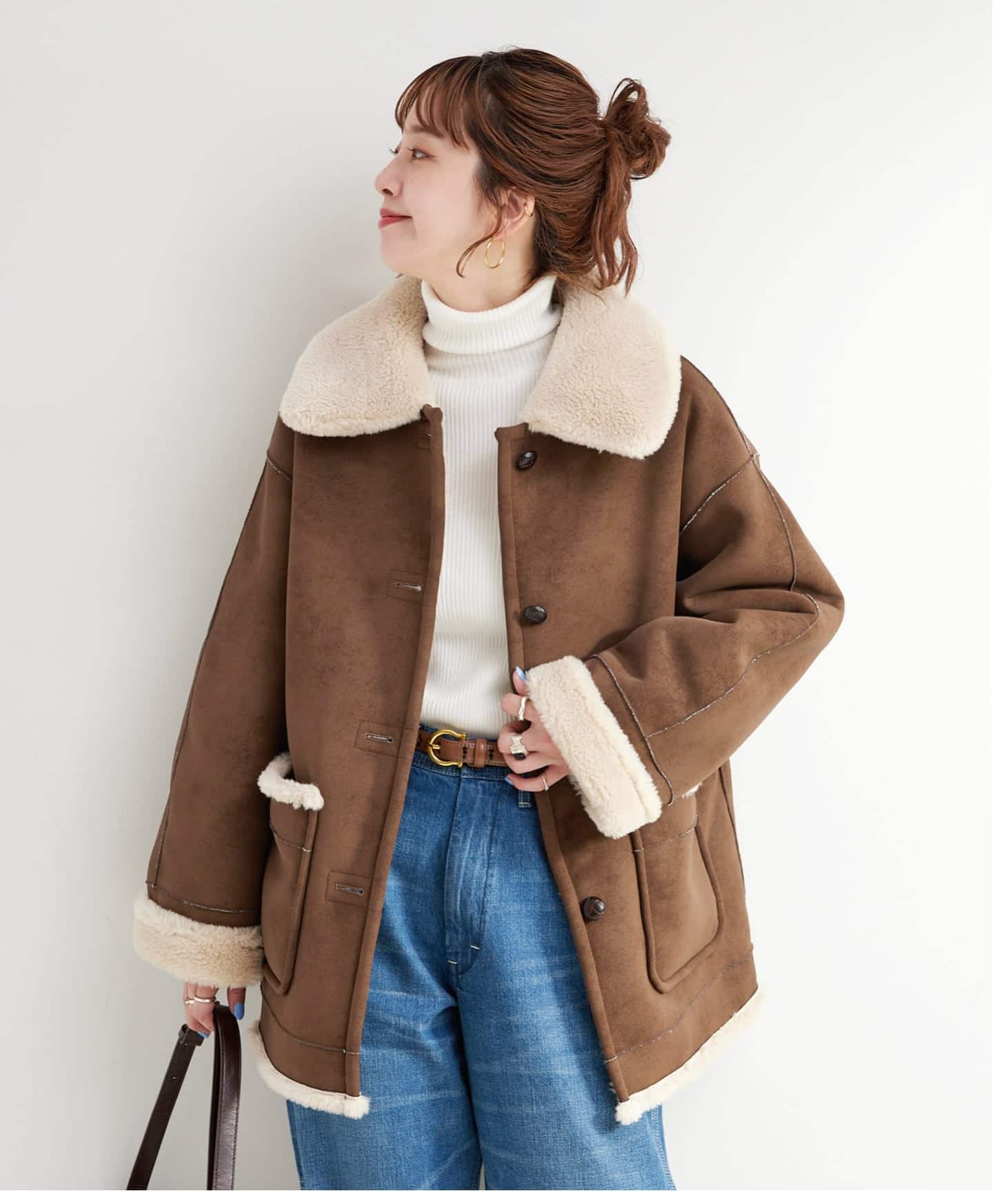 リバーシブルムートンライクコート（ムートンコート）｜B.C STOCK