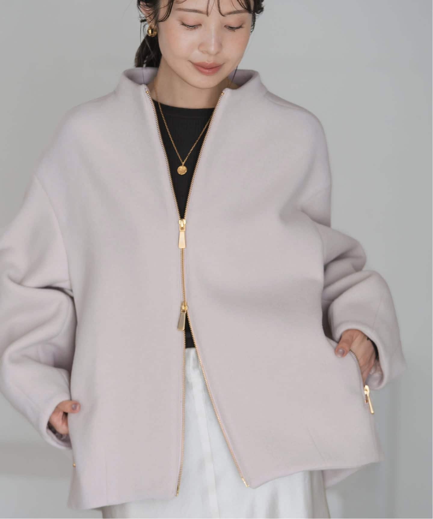 追加》MTRレイズドネックジップコート（ノーカラーコート）｜NOBLE