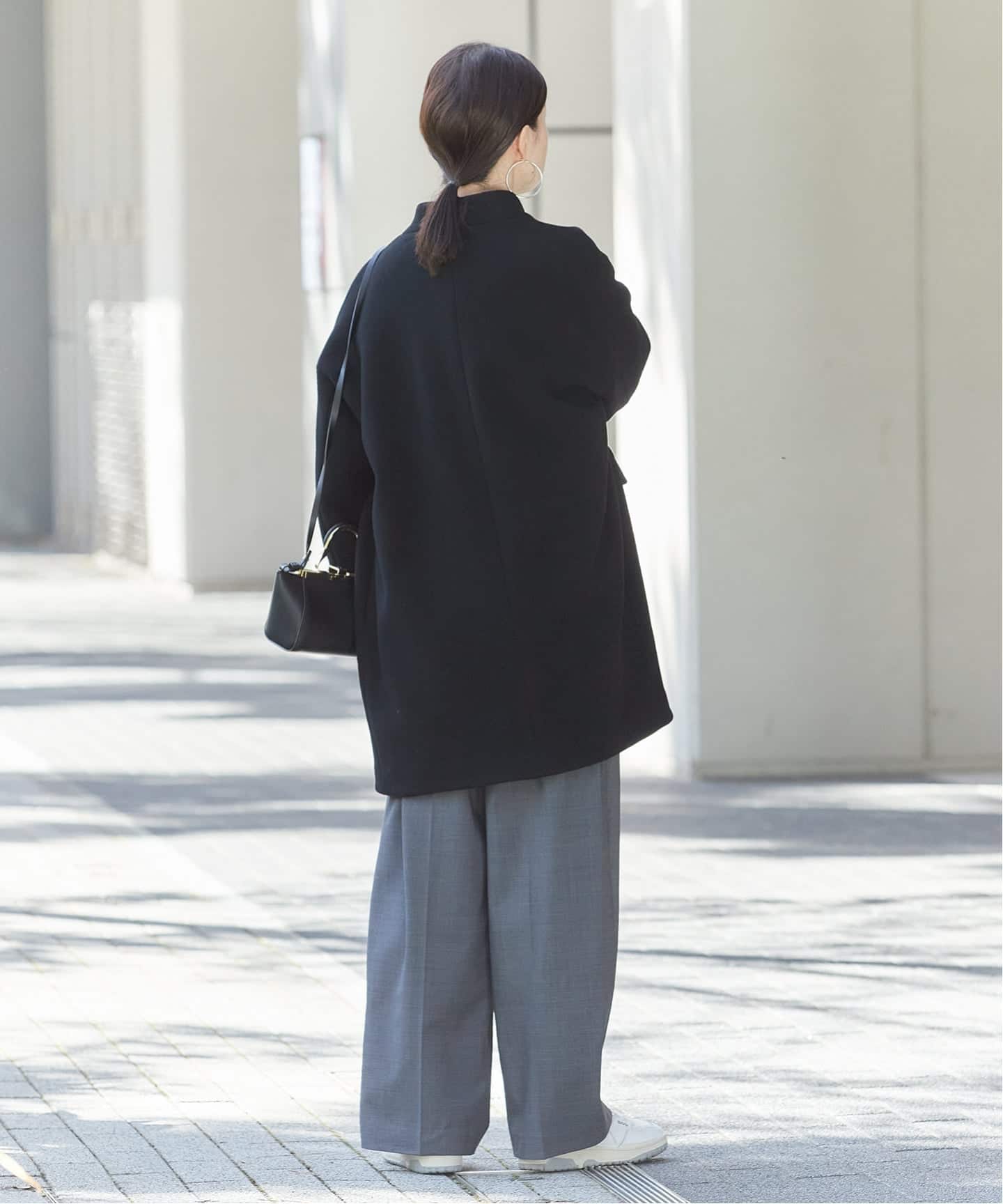 追加》SUPER140S/GIOLICA コクーンコート（ノーカラーコート