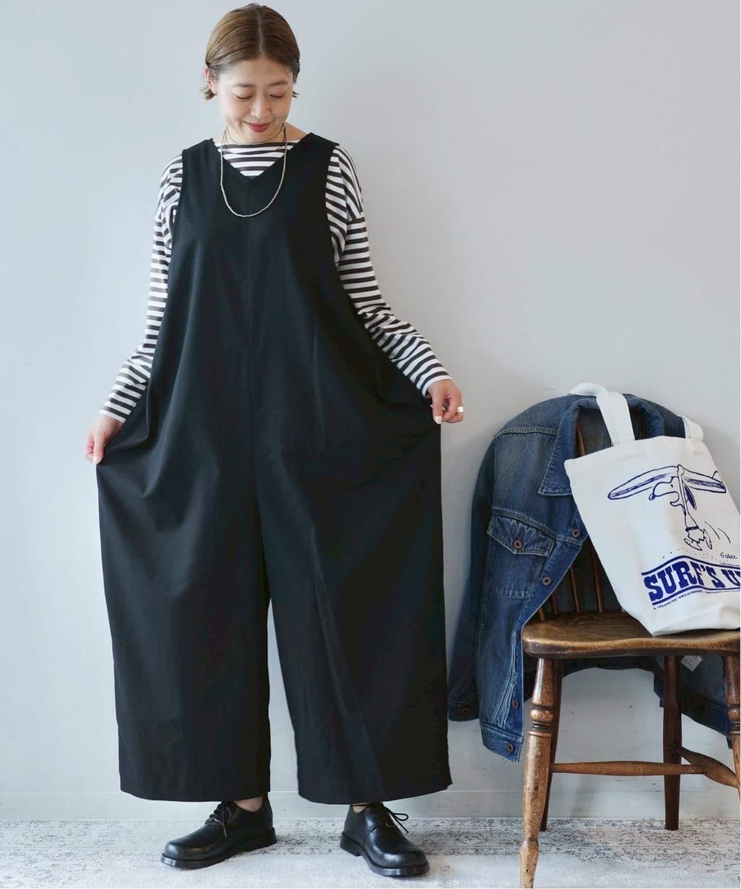 TRツイル Vネックサロペット（サロペット／オーバーオール）｜journal