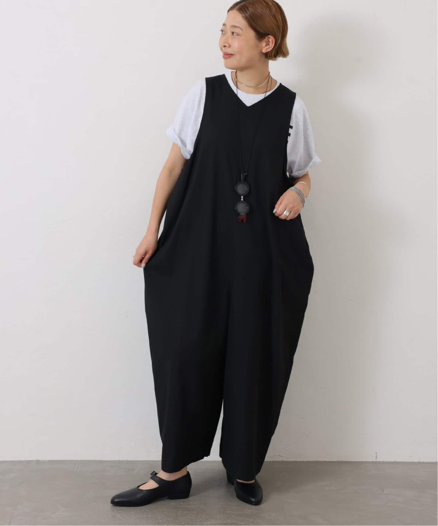 TRツイル Vネックサロペット（サロペット／オーバーオール）｜journal