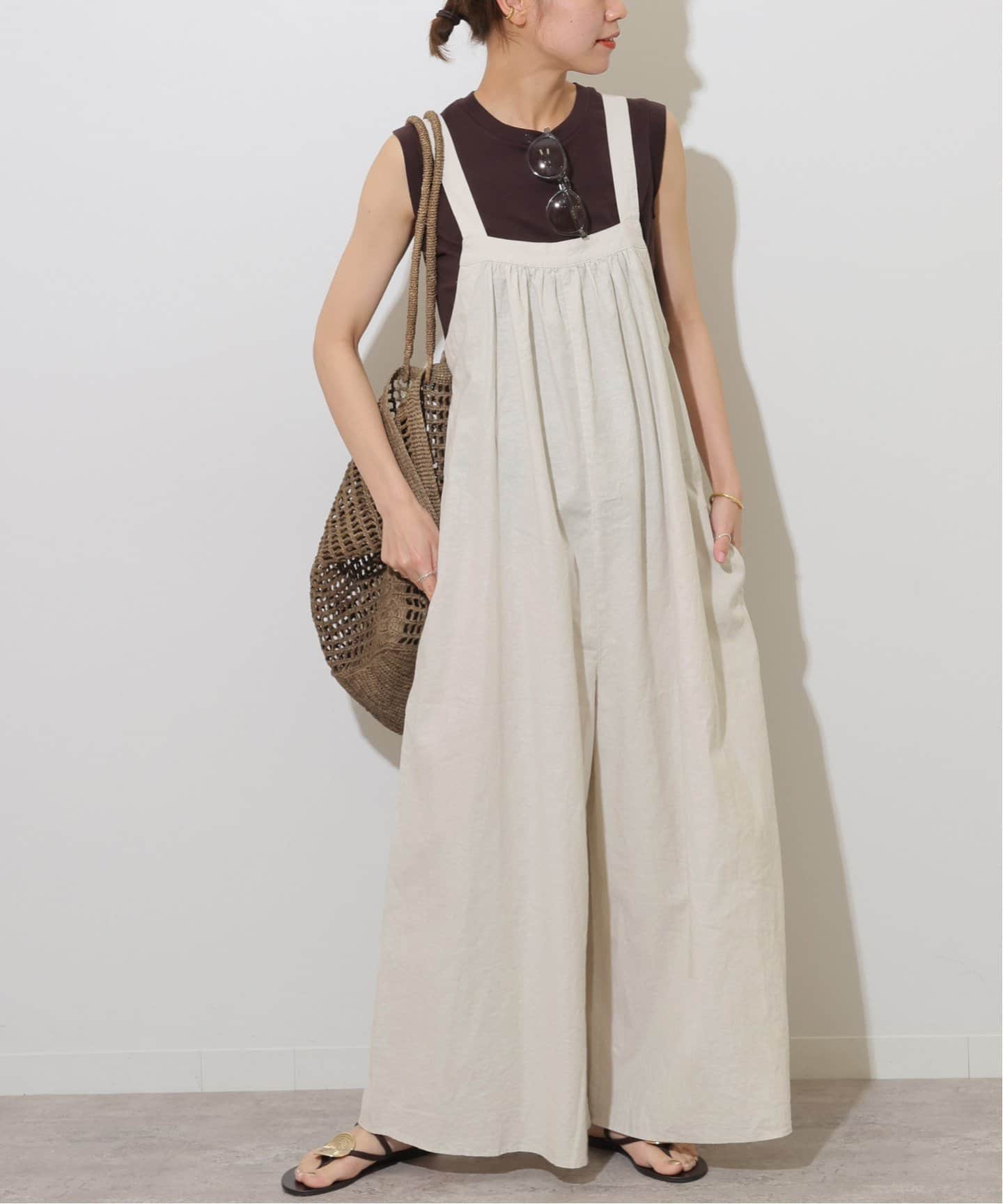 追加2》手洗い可 / ギャザーサロペット（サロペット／オーバーオール