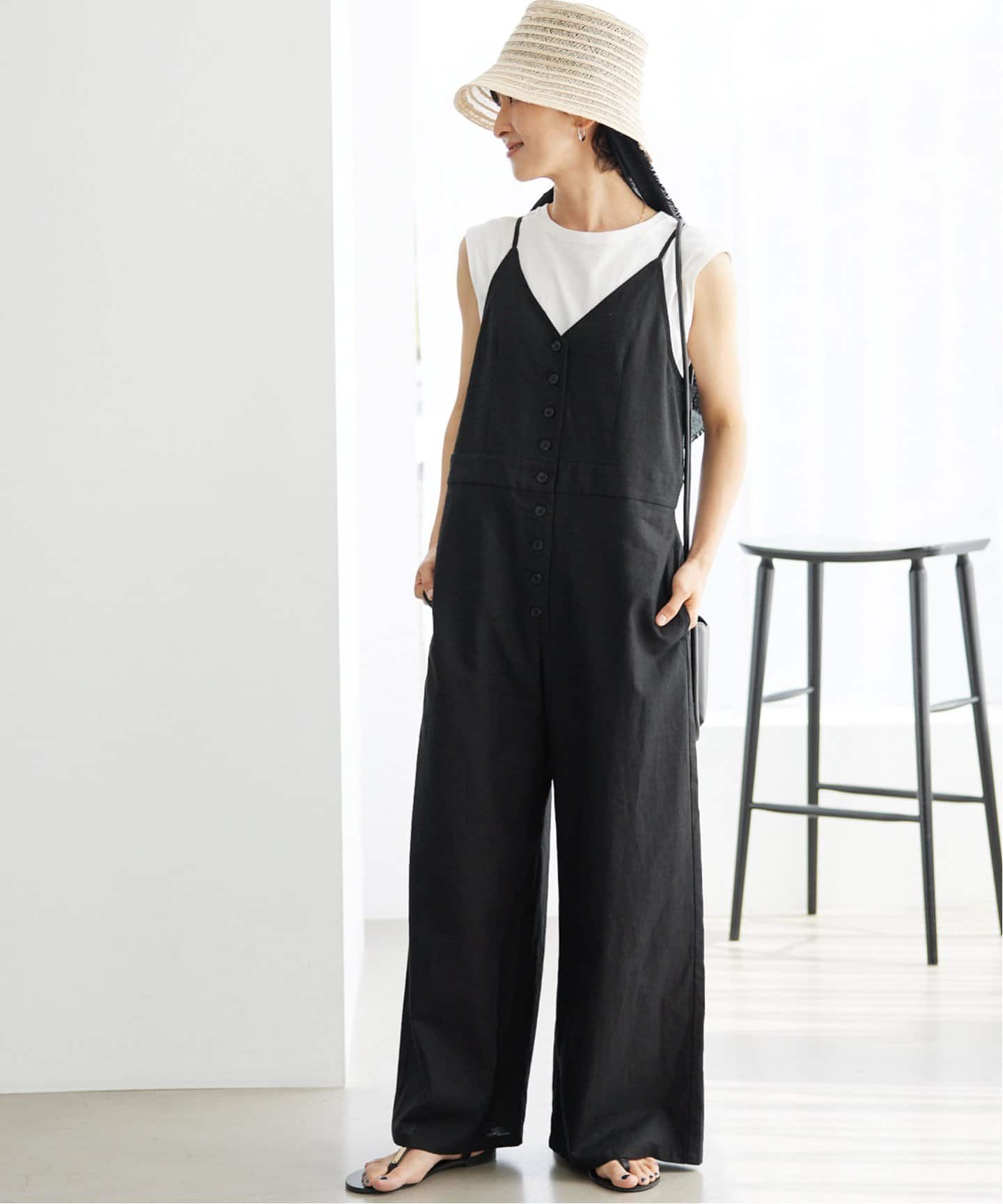 追加/2枚セット》手洗い可/タンクトップ付きキャミサロペット