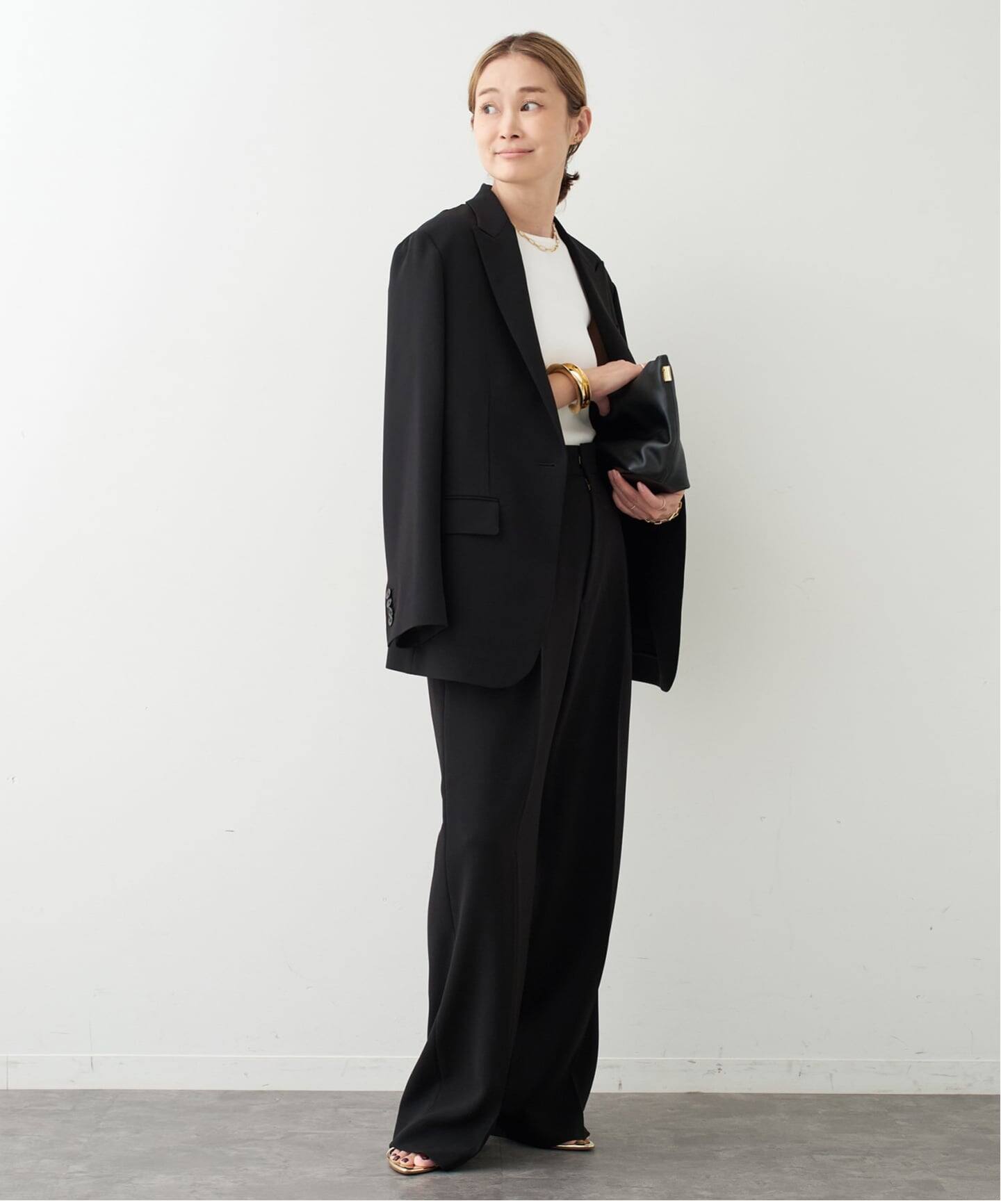 トリアセジョーゼット タックパンツ（スラックス）｜Deuxieme Classe