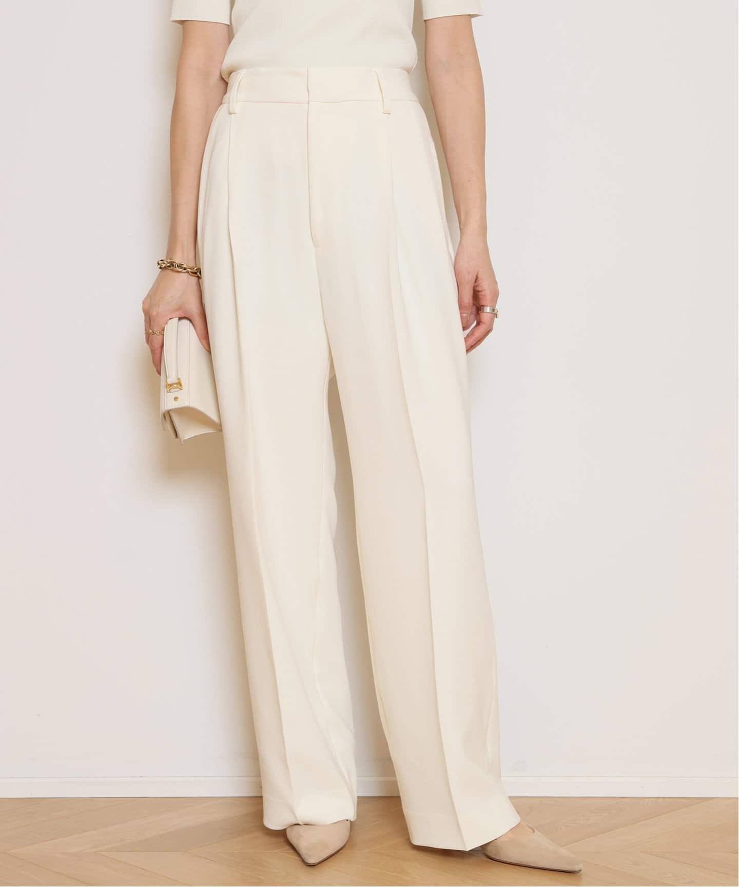 トリアセジョーゼット タックパンツ（スラックス）｜MUSE de Deuxieme