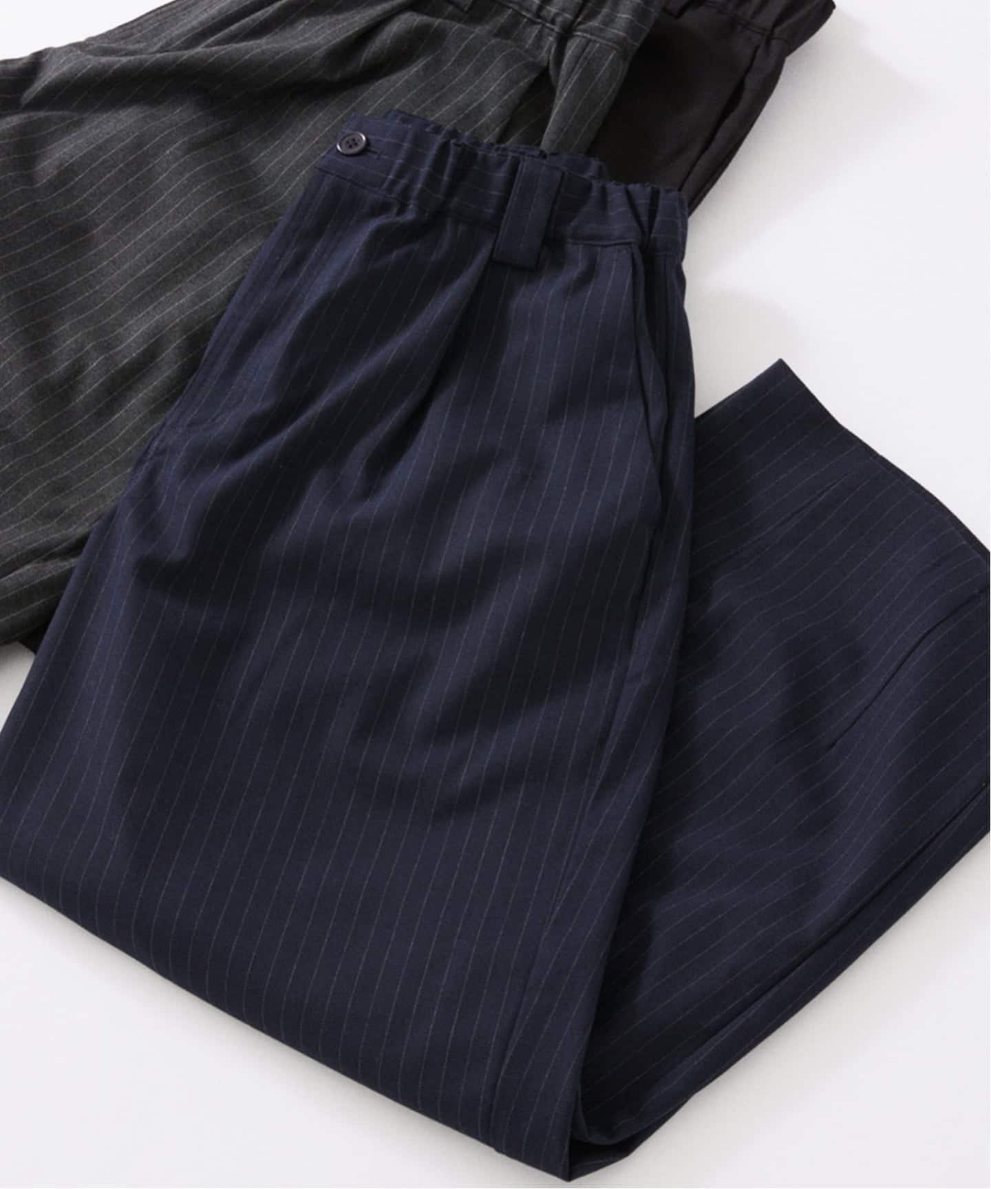 TR モダン ツイル ワイド スラックス / ストライプ / 無地（スラックス