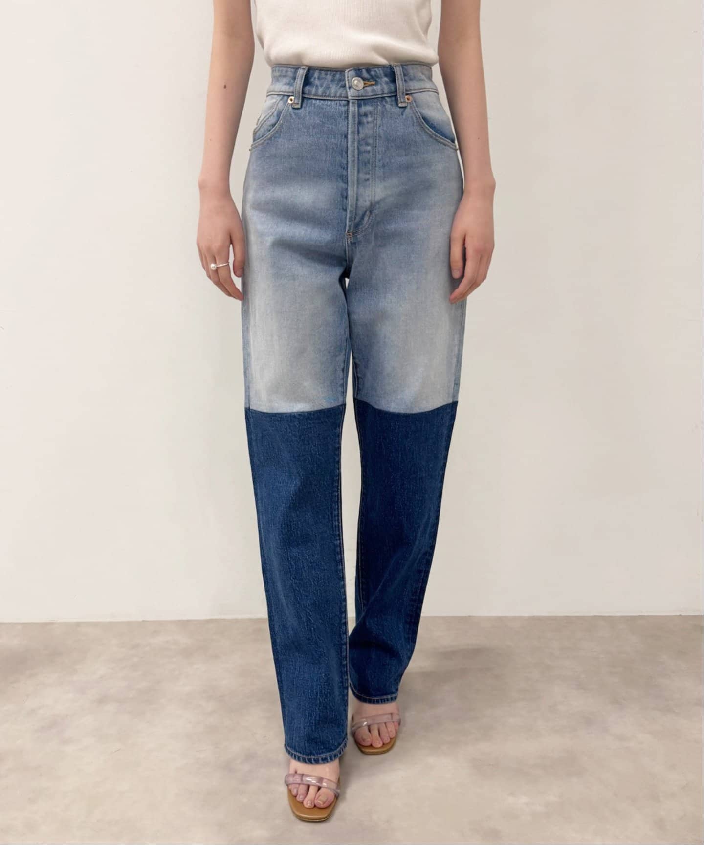 ROLLAS/ローラス】bicolor denim pants（デニムパンツ・ジーンズ