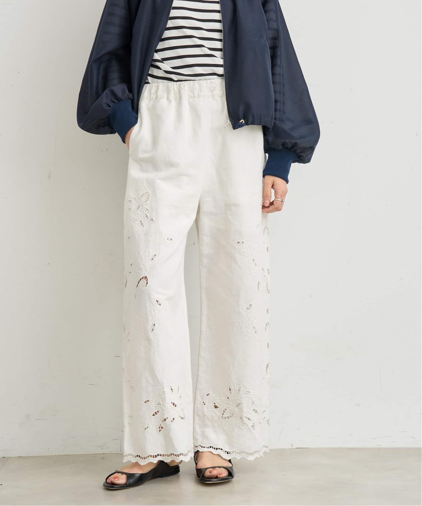 コットンリネンカットワークレース イージーパンツ（その他パンツ