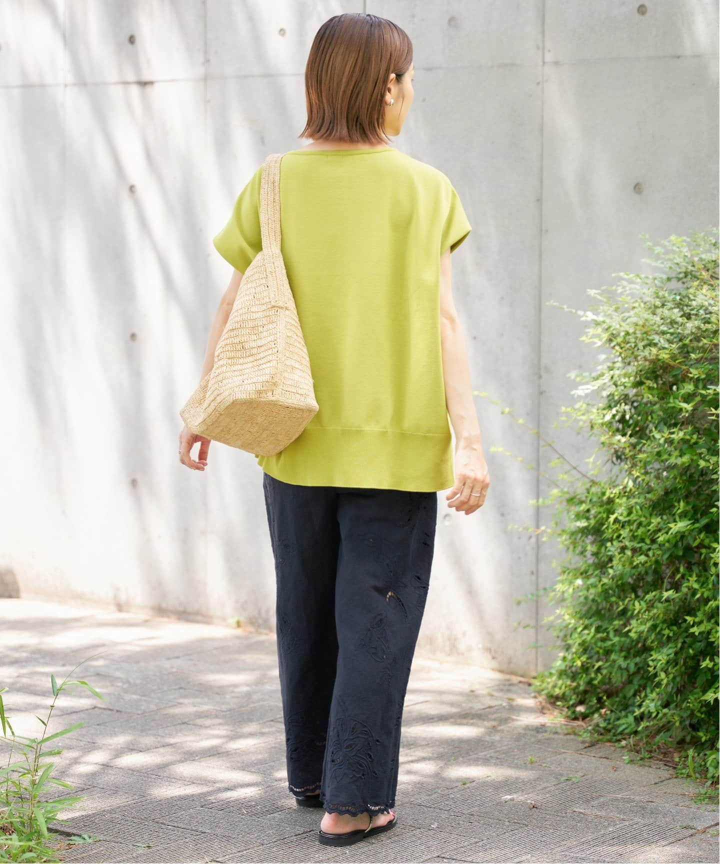 WEB限定/追加2》コットンリネンカットワークレース イージーパンツ