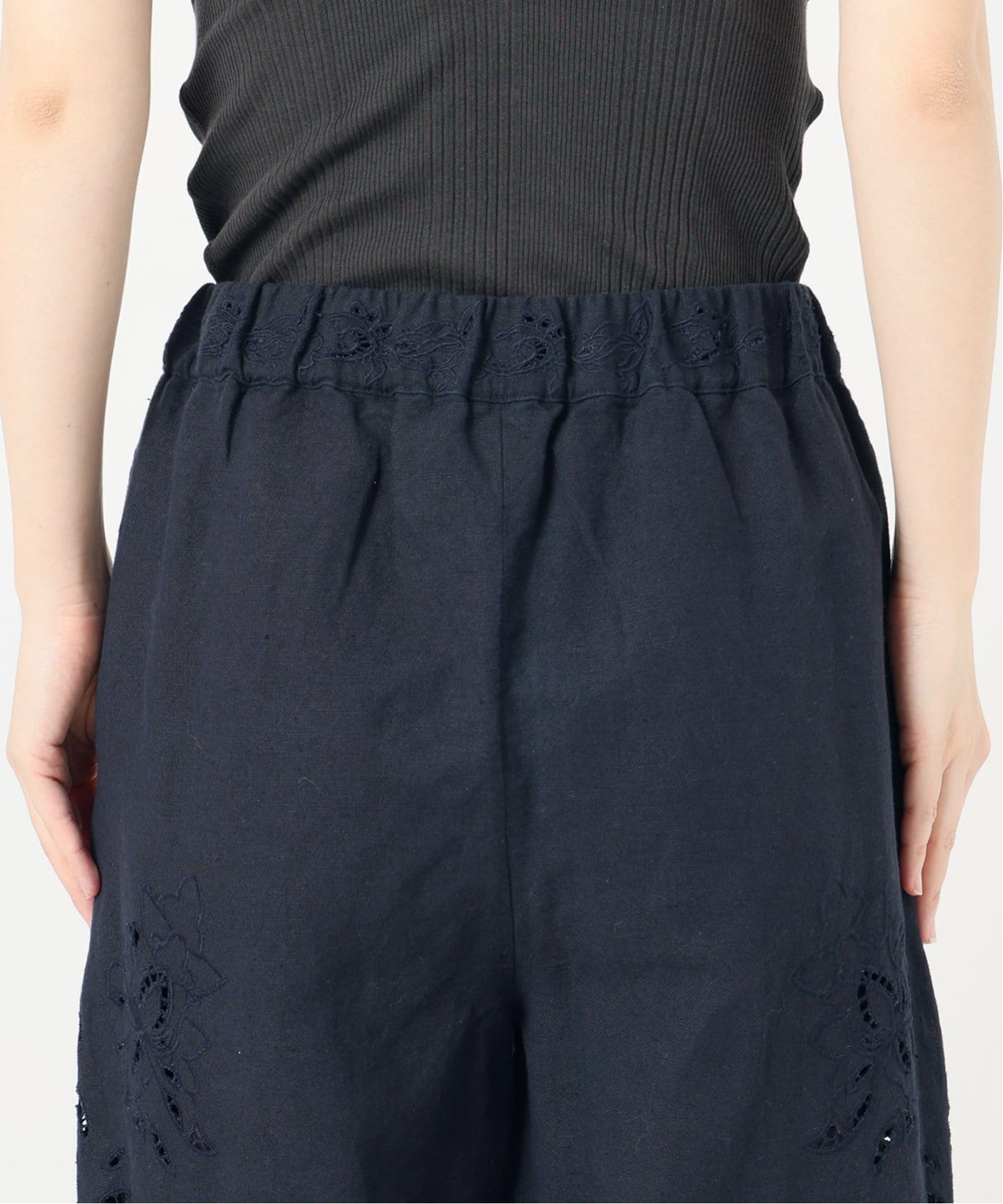WEB限定/追加2》コットンリネンカットワークレース イージーパンツ