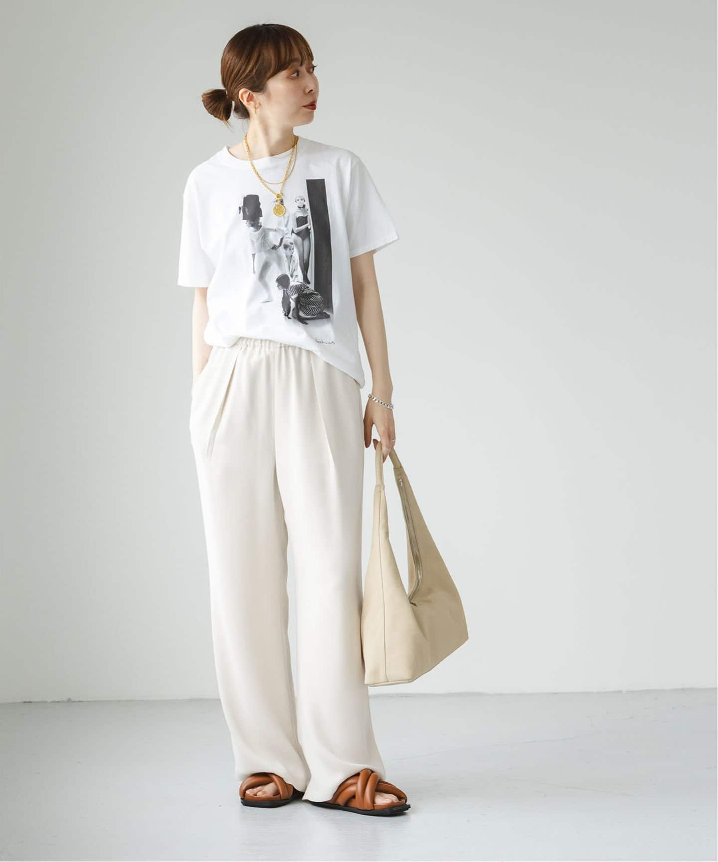 洗える】ライトジョーゼットドレープパンツ（スラックス）｜NOBLE