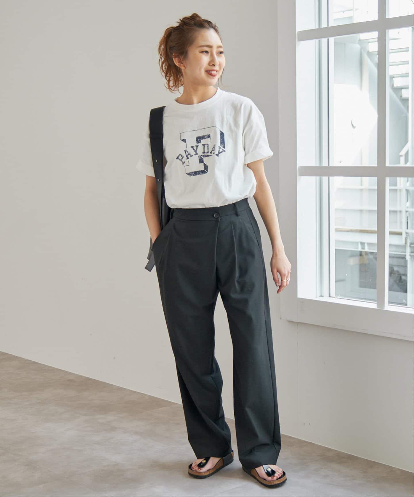 サスペンダー付きアシンメトリータックパンツ（スラックス）｜Spick