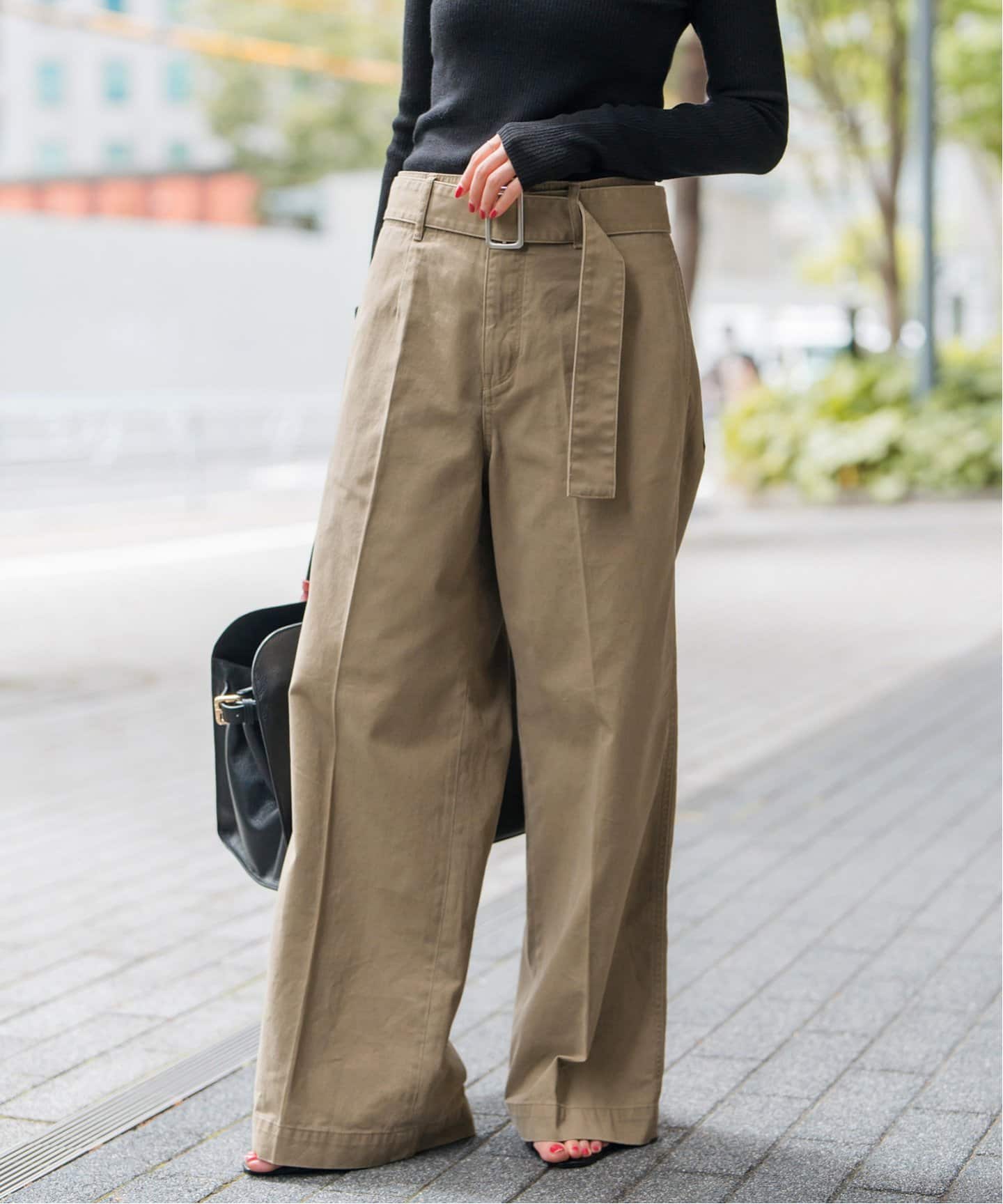 ベルトワイドレッグチノ（チノパンツ）｜Spick and Span（スピック