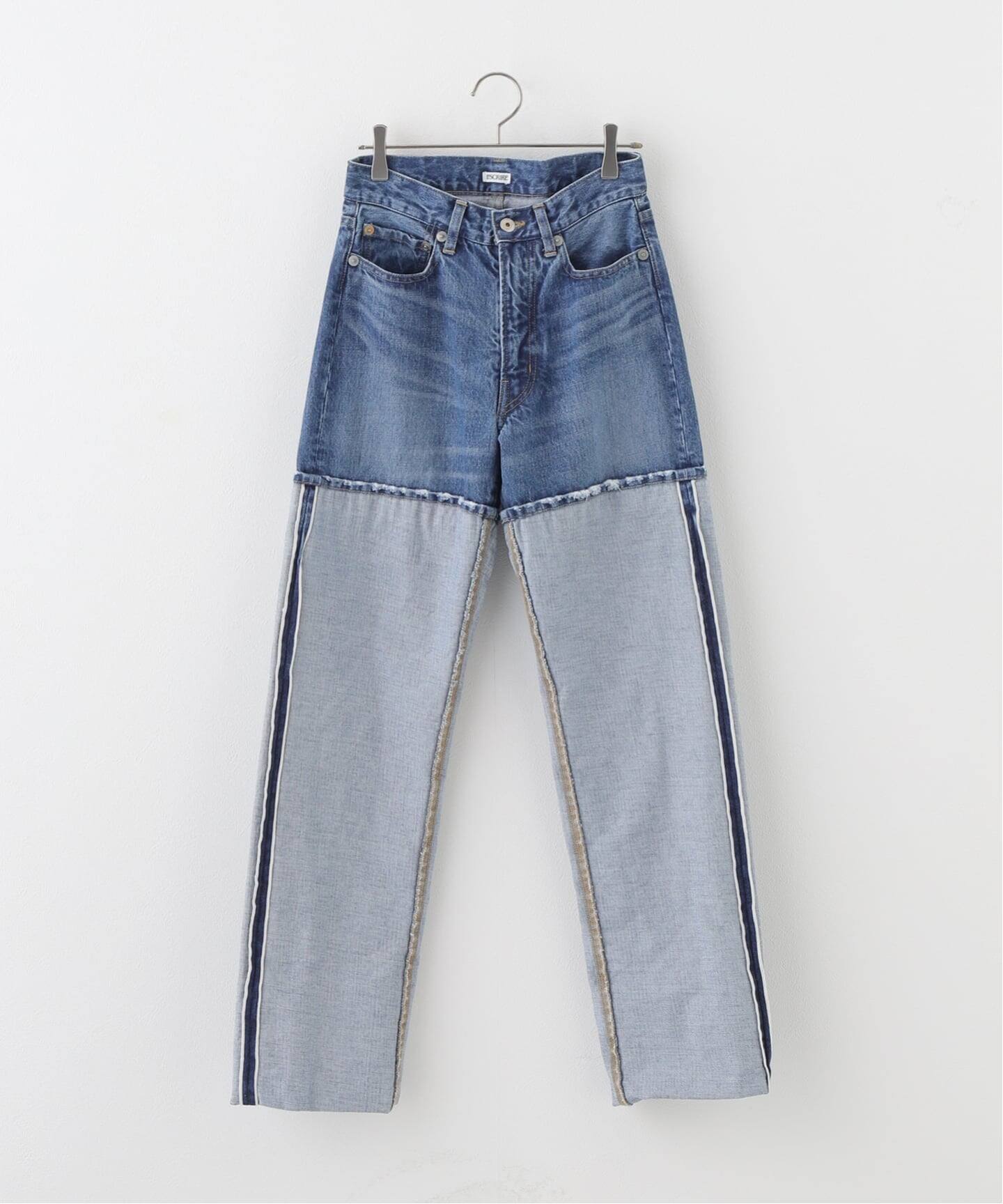 INSCRIRE /アンスクリア】 Wide Roll Up Straight：デニム（デニム