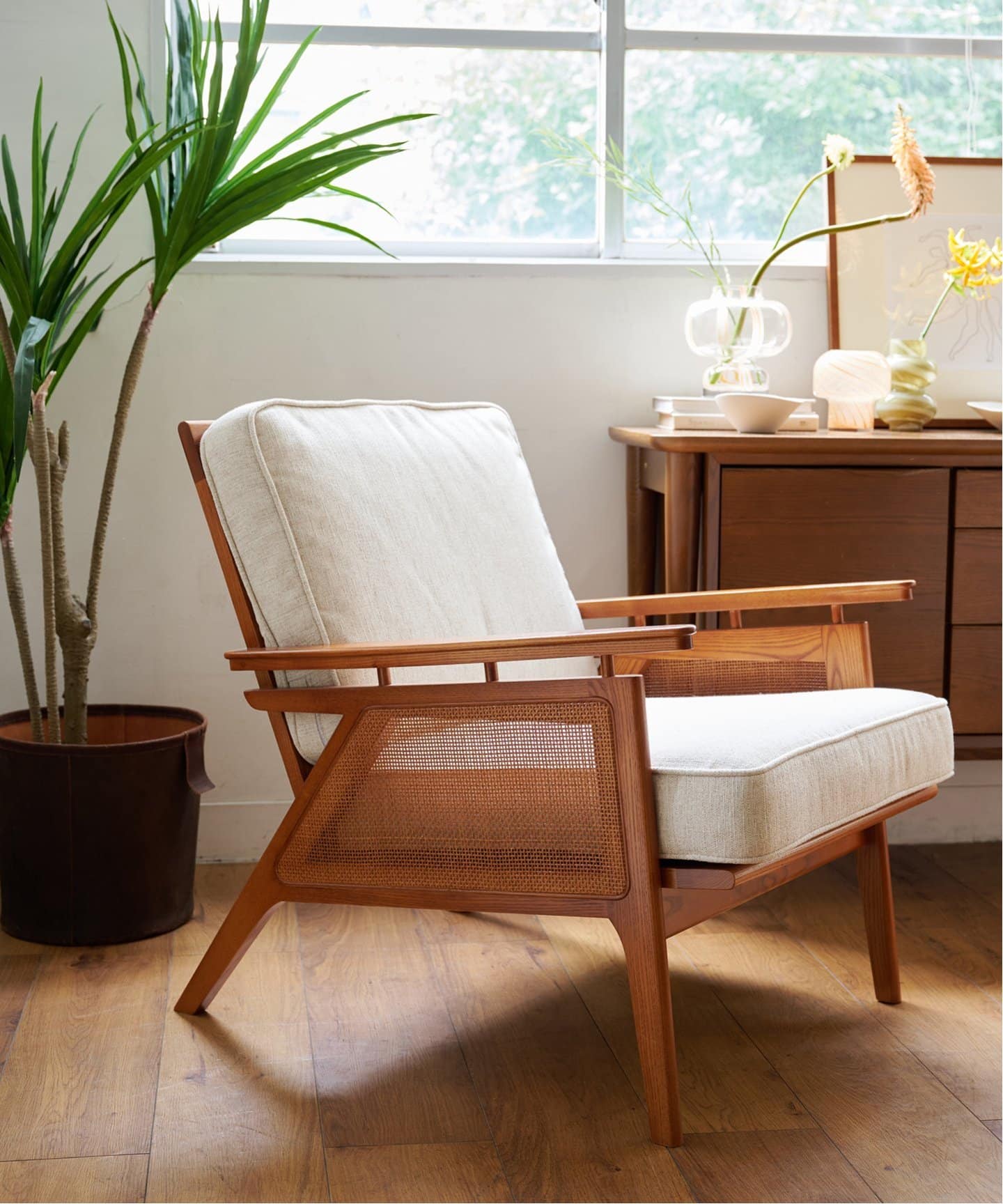 大型商品》WICKER LOUNGE CHAIR (IV) ウィッカーラウンジチェア