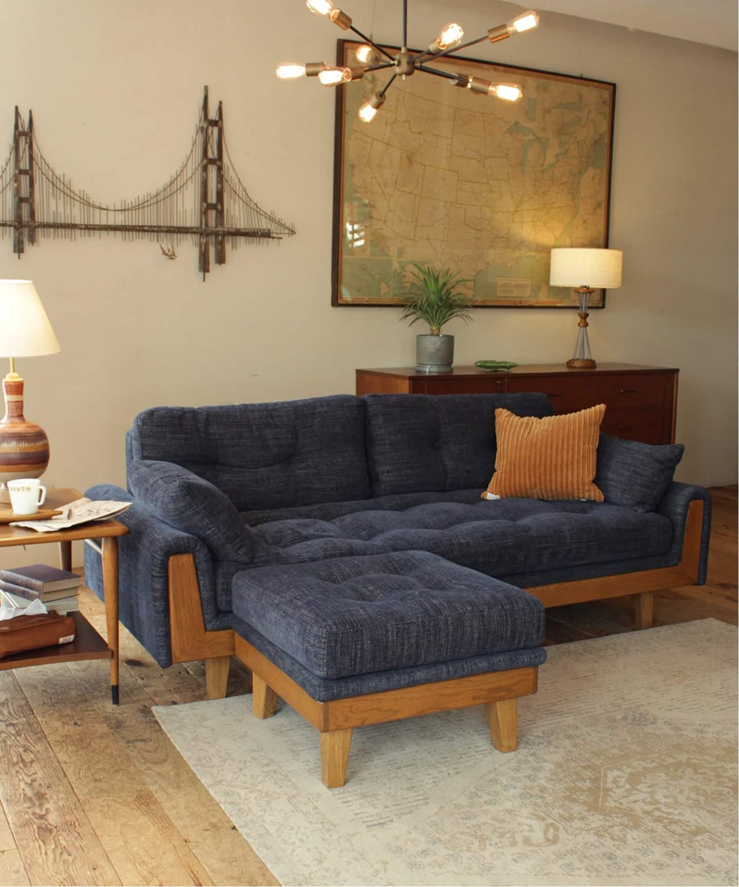 大型商品》WINDAN OTTOMAN 2nd NAVY ウィンダン オットマン（ソファ