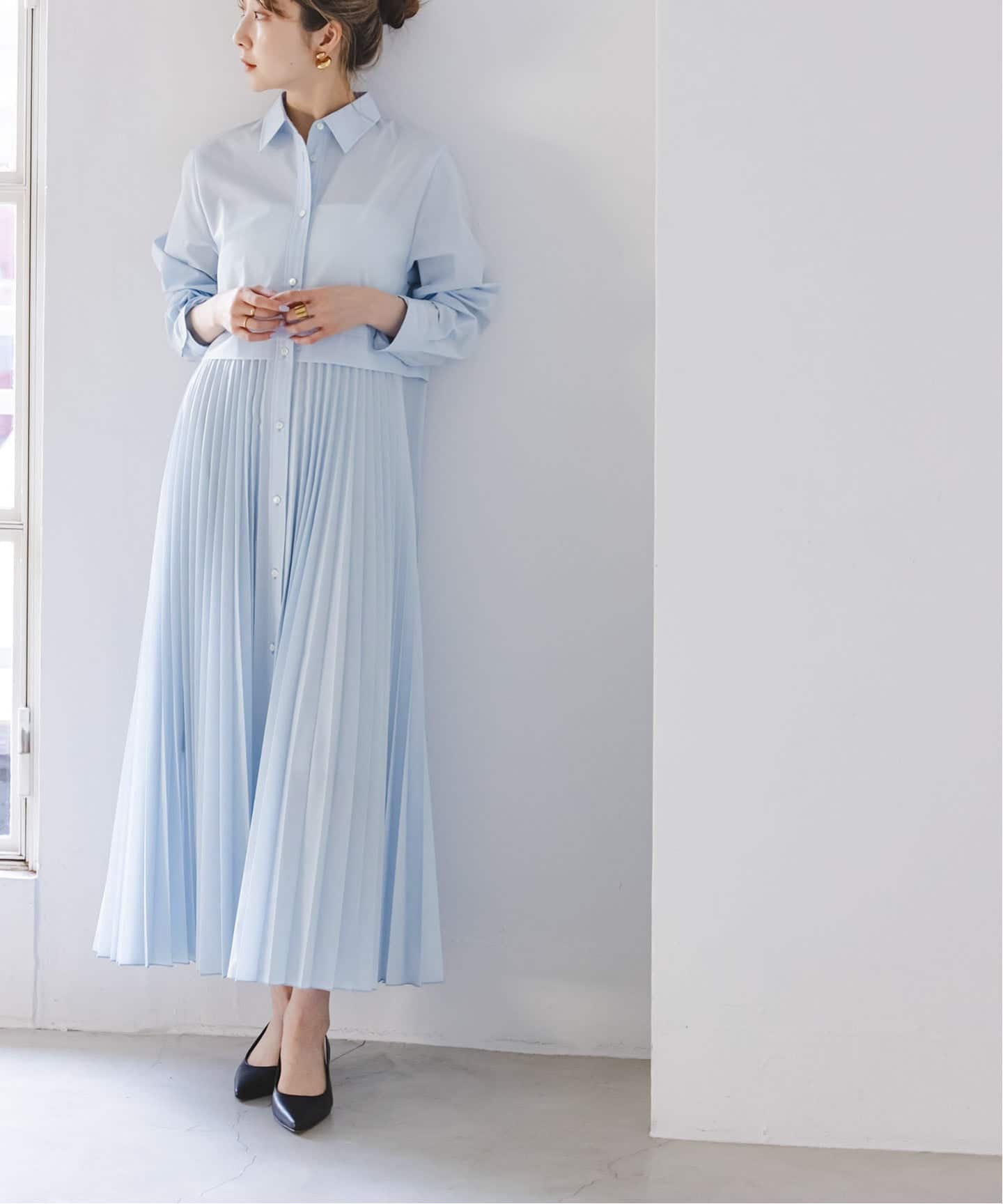 追加予約》プリーツシャツワンピース（ワンピース）｜NOBLE（ノーブル