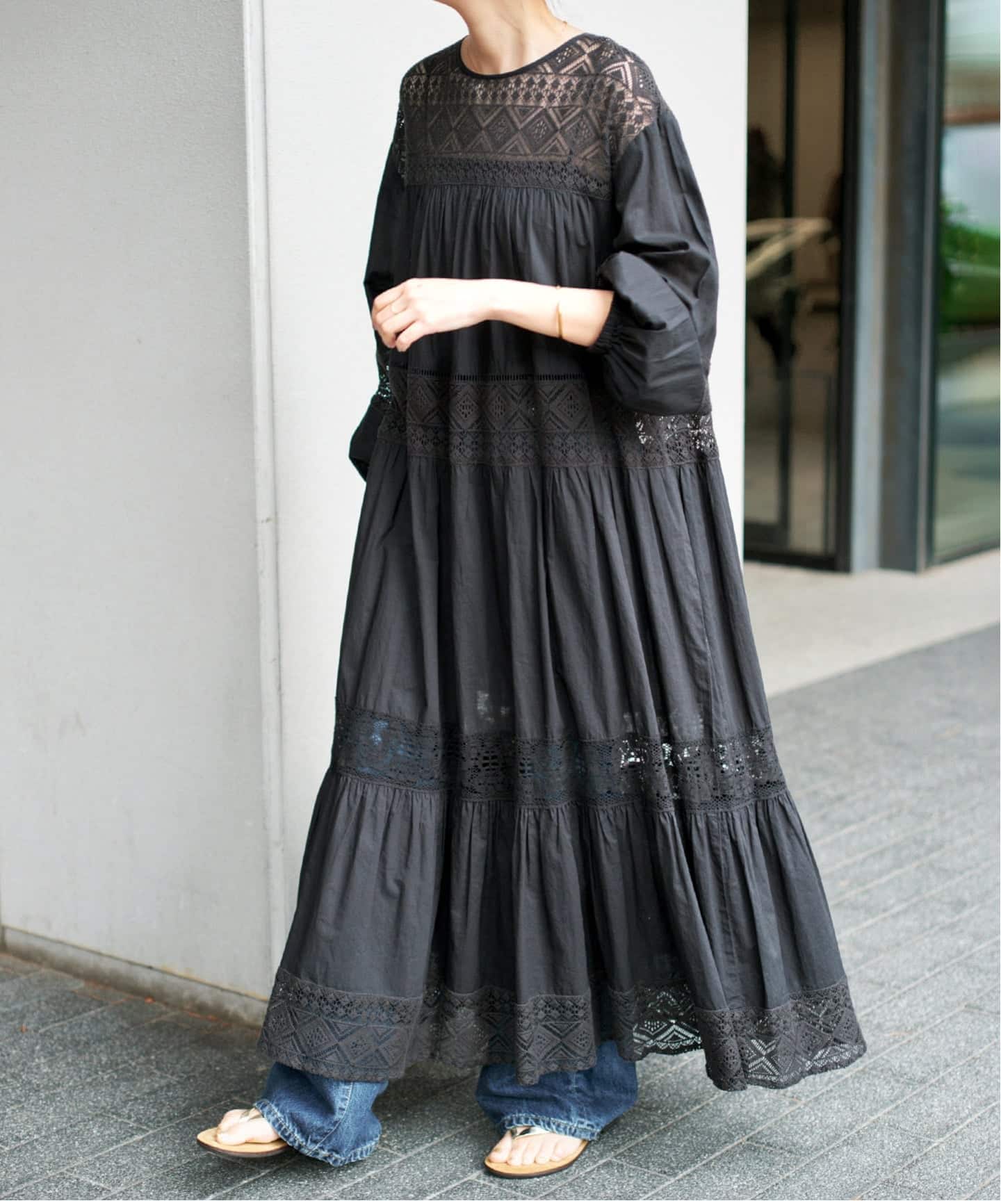 新色有り / 追加予約》HYUレースギャザーワンピース（ワンピース